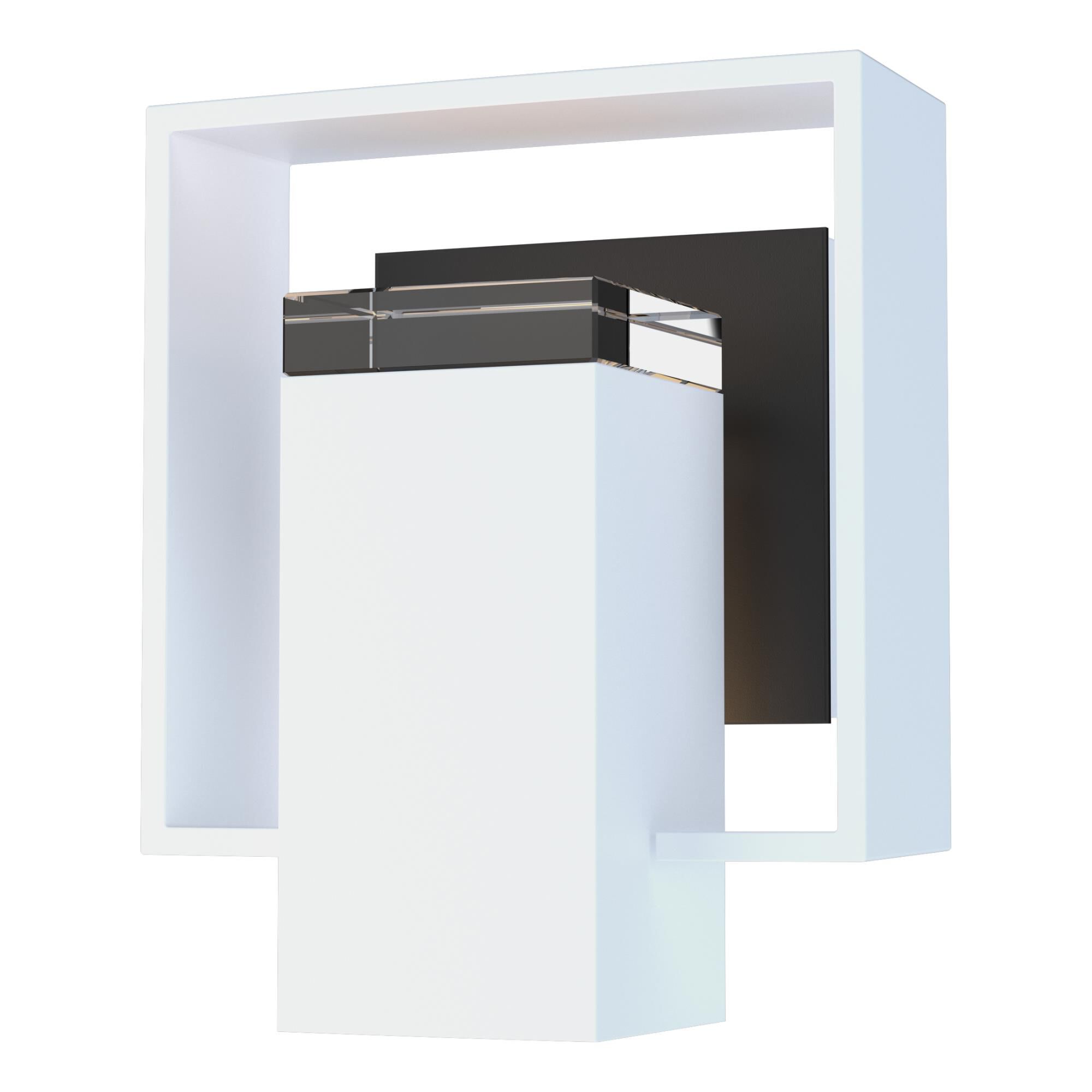 Shown in Coastal White finish and Clear glass and Oil Rubbed Bronze accent