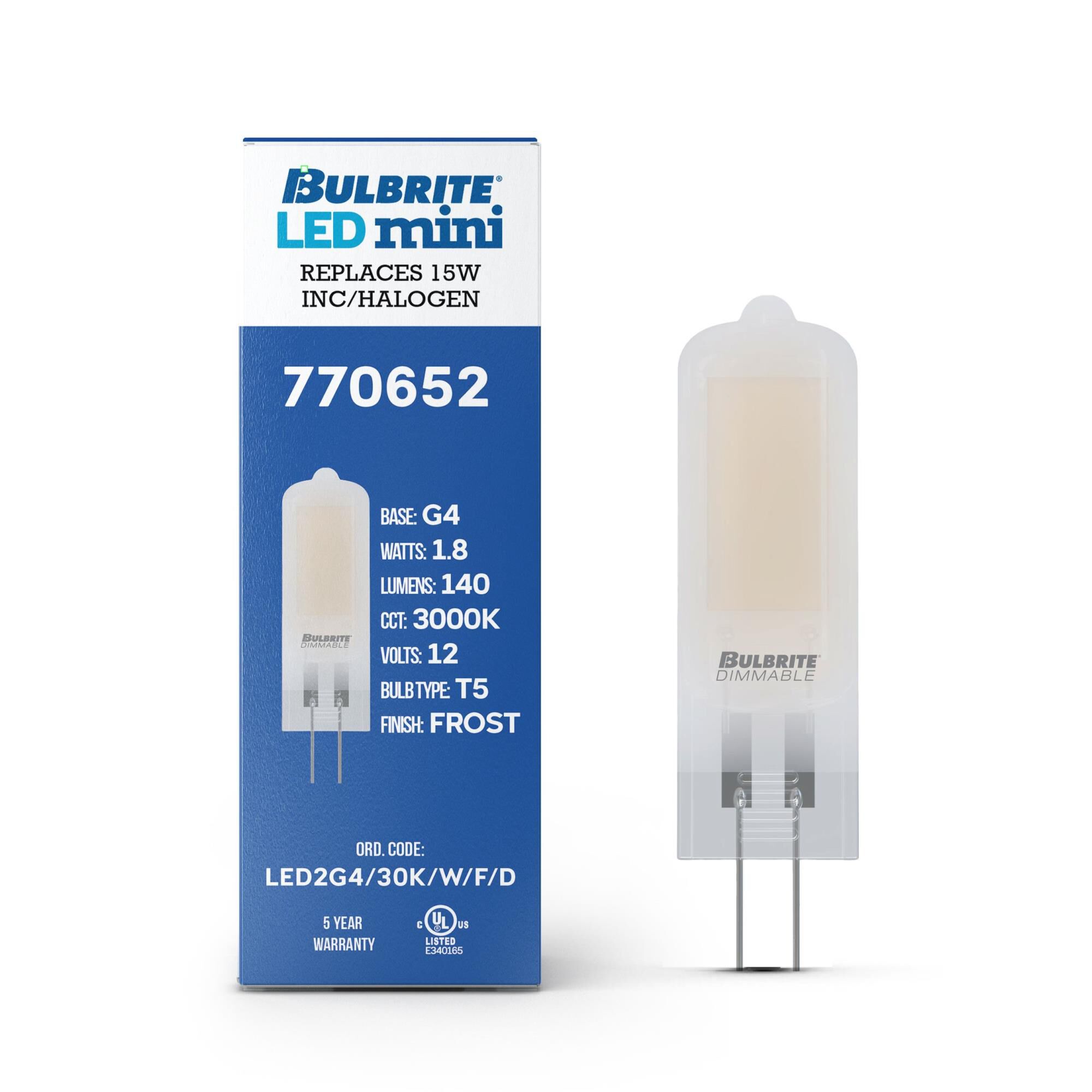 Frost T5 Base G4 3000K LED Light Bulb,