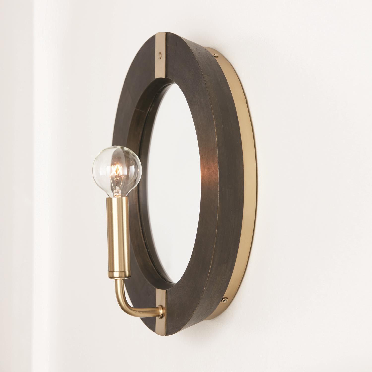 Shown in Black Stain and Matte Brass finish