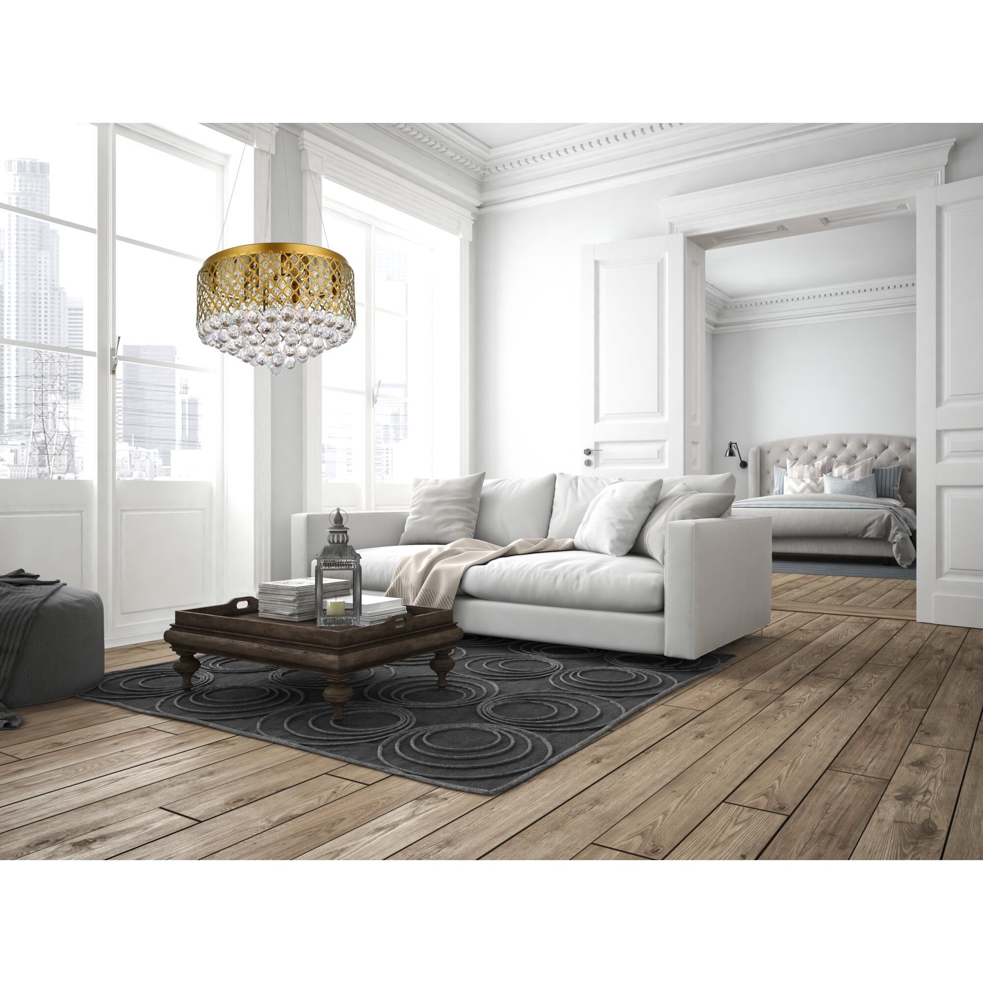 Shown in Brass finish and Clear Royal Cut crystal