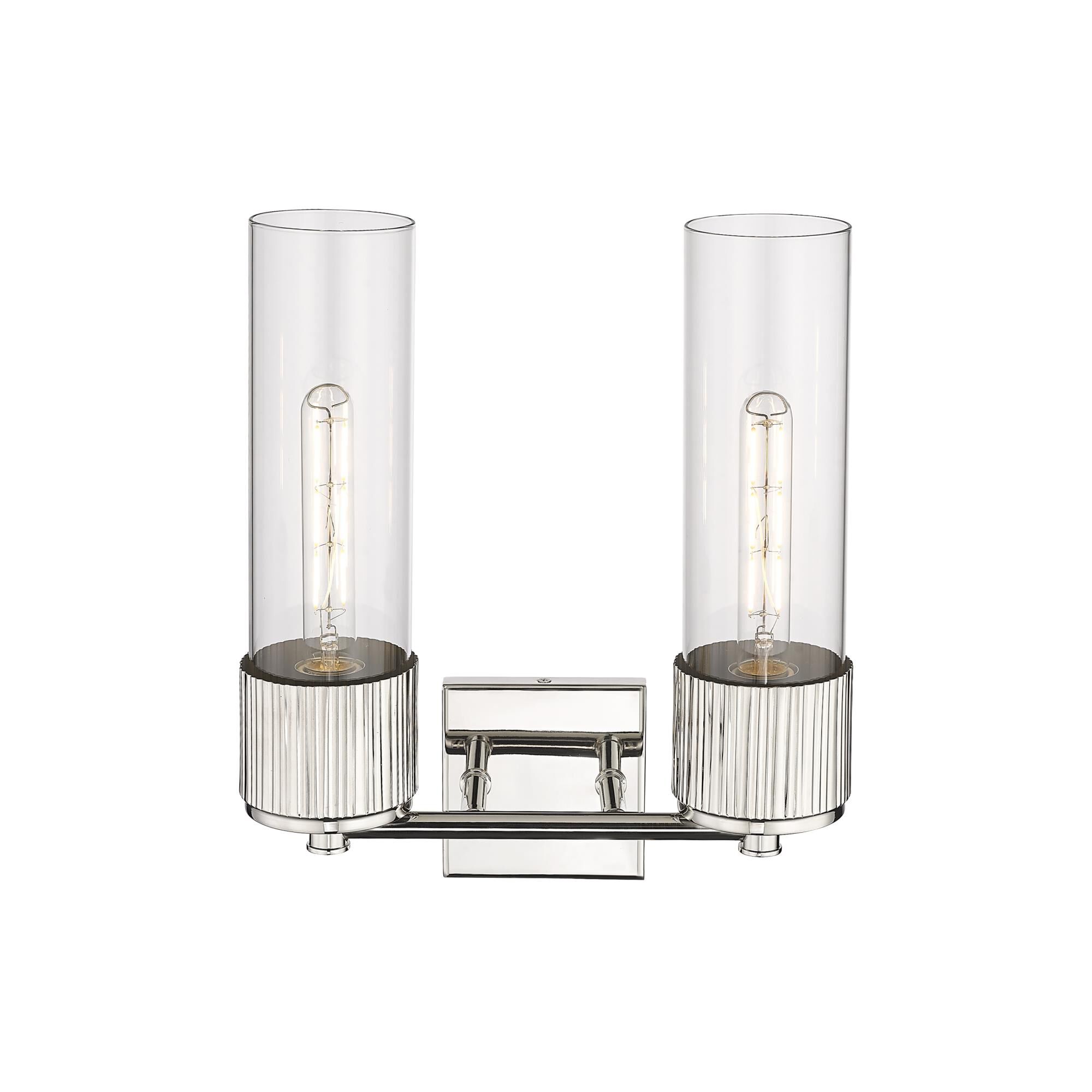 Shown in Polished Nickel finish and Clear glass