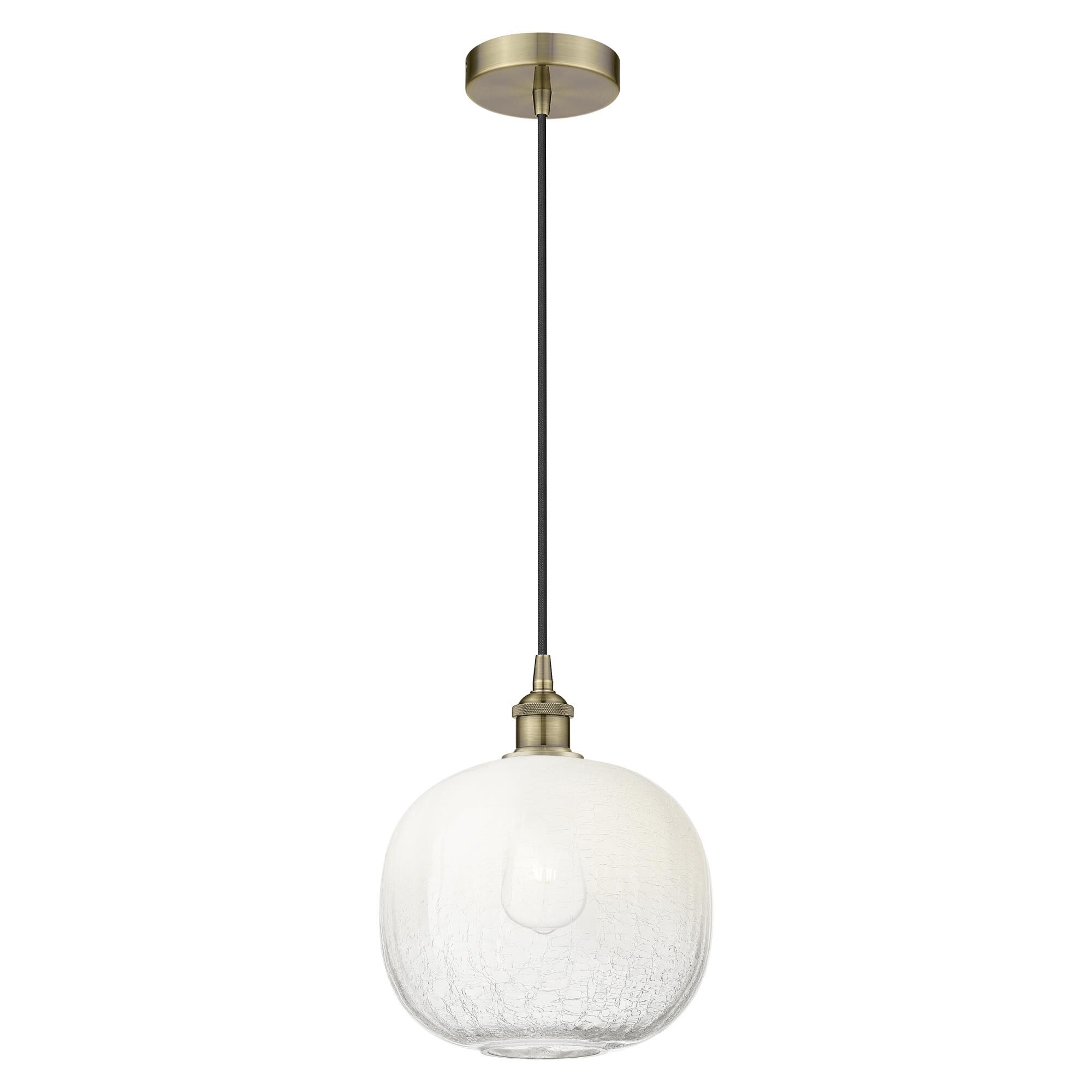 Shown in Antique Brass finish and Opal glass