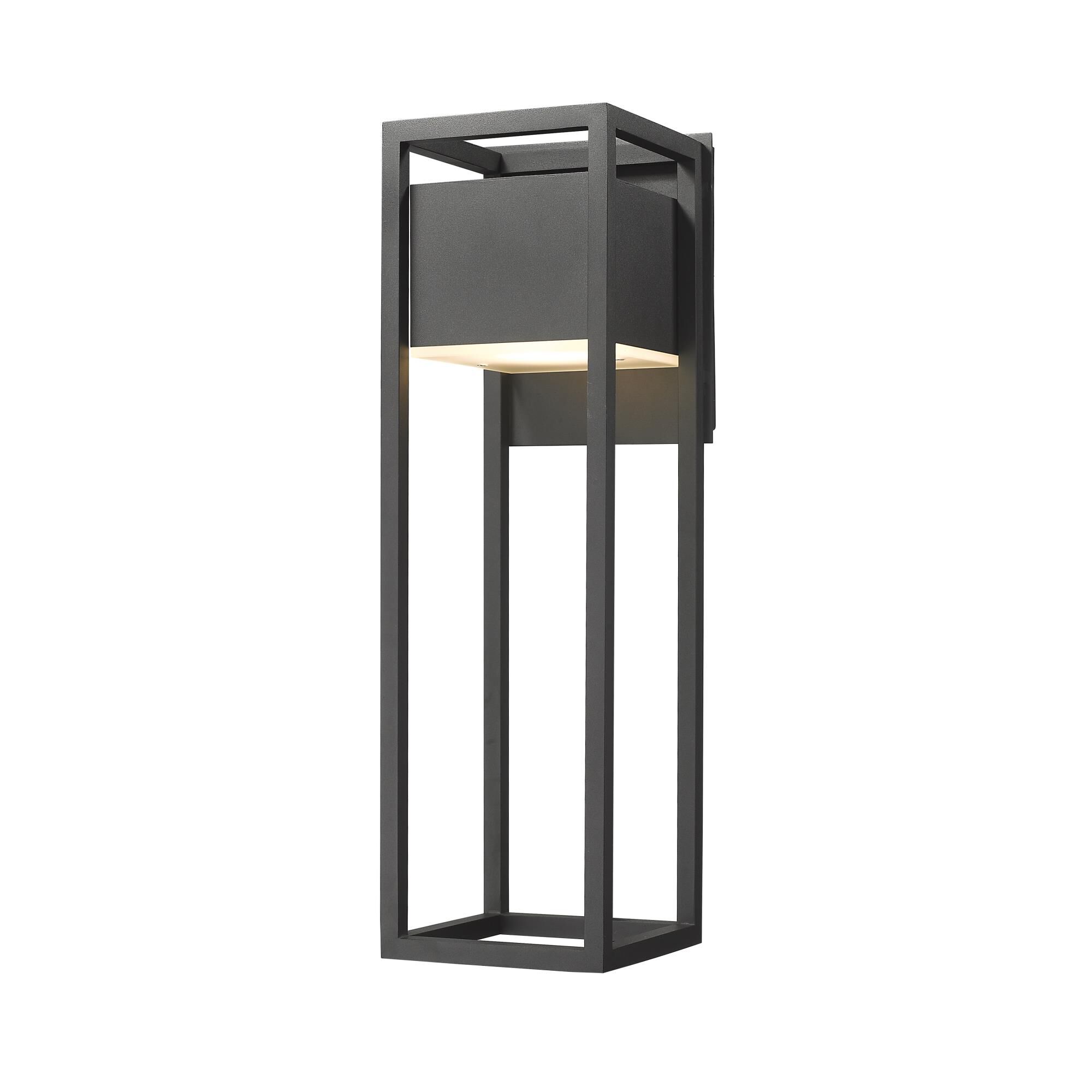 Shown in Black finish and Glass shade