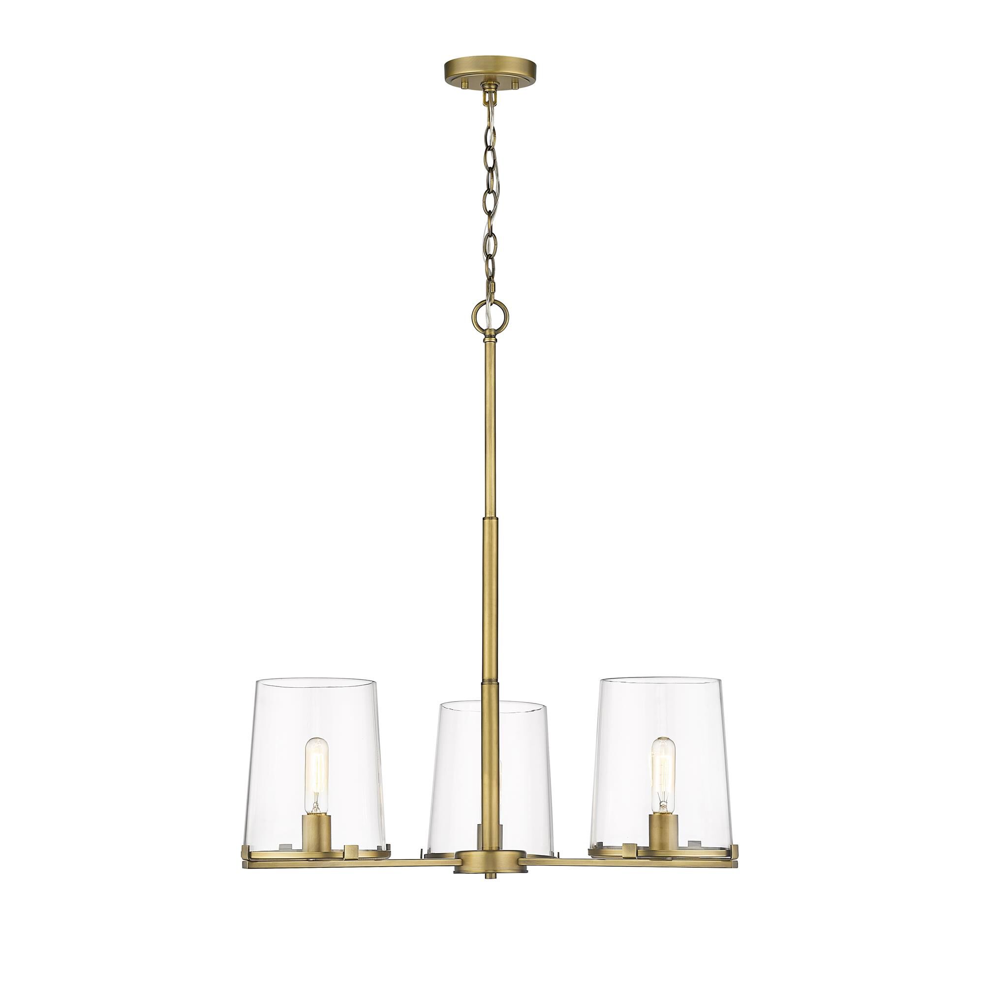 Shown in Rubbed Brass finish and Glass shade