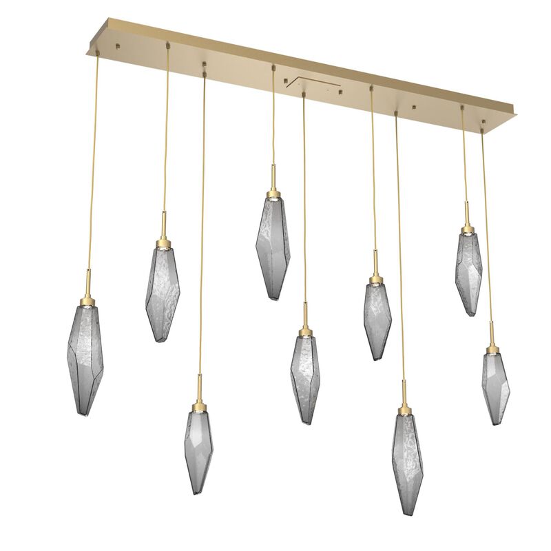 Rock Crystal Linear Suspension Light by Hammerton Studio
