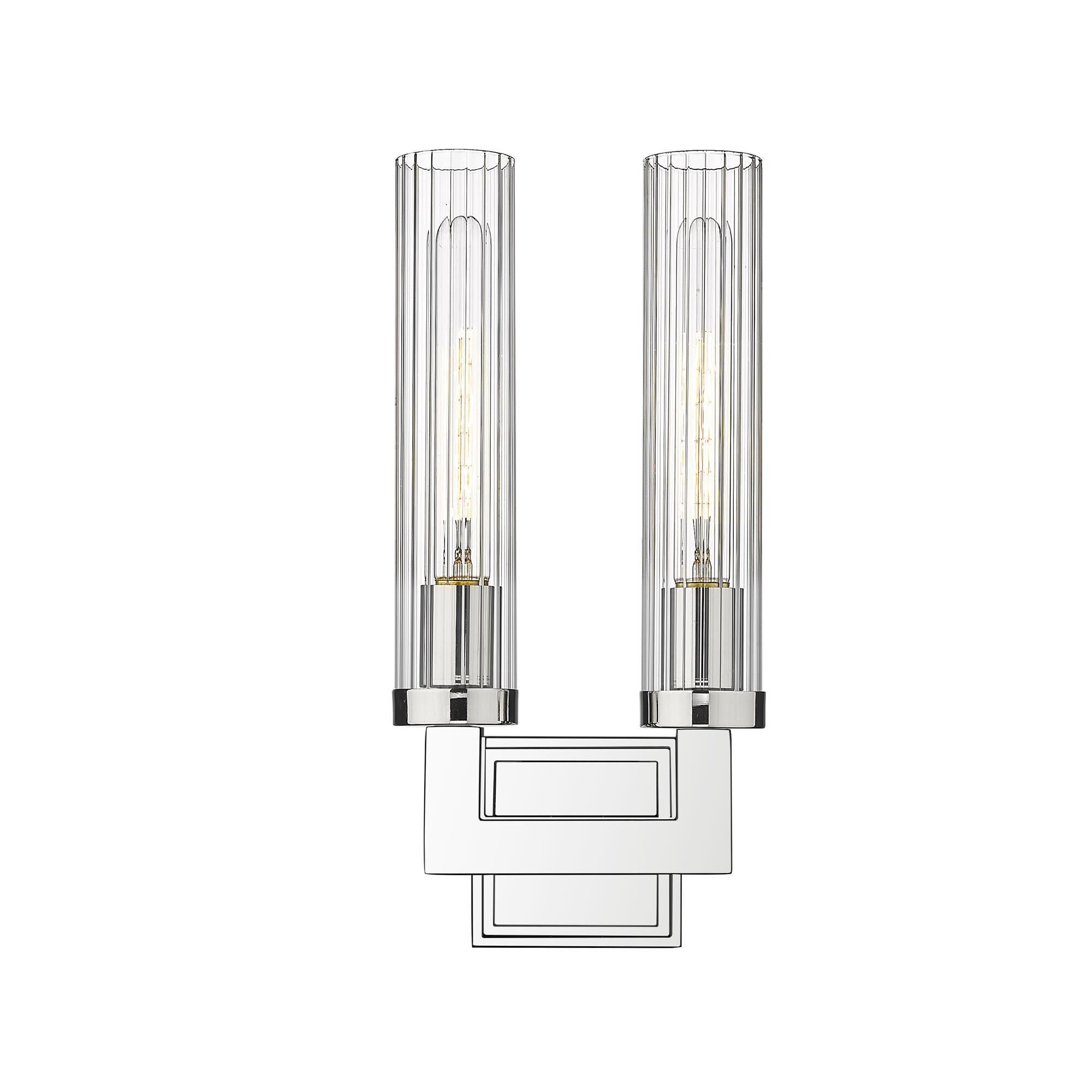 Shown in Polished Nickel finish and Glass shade
