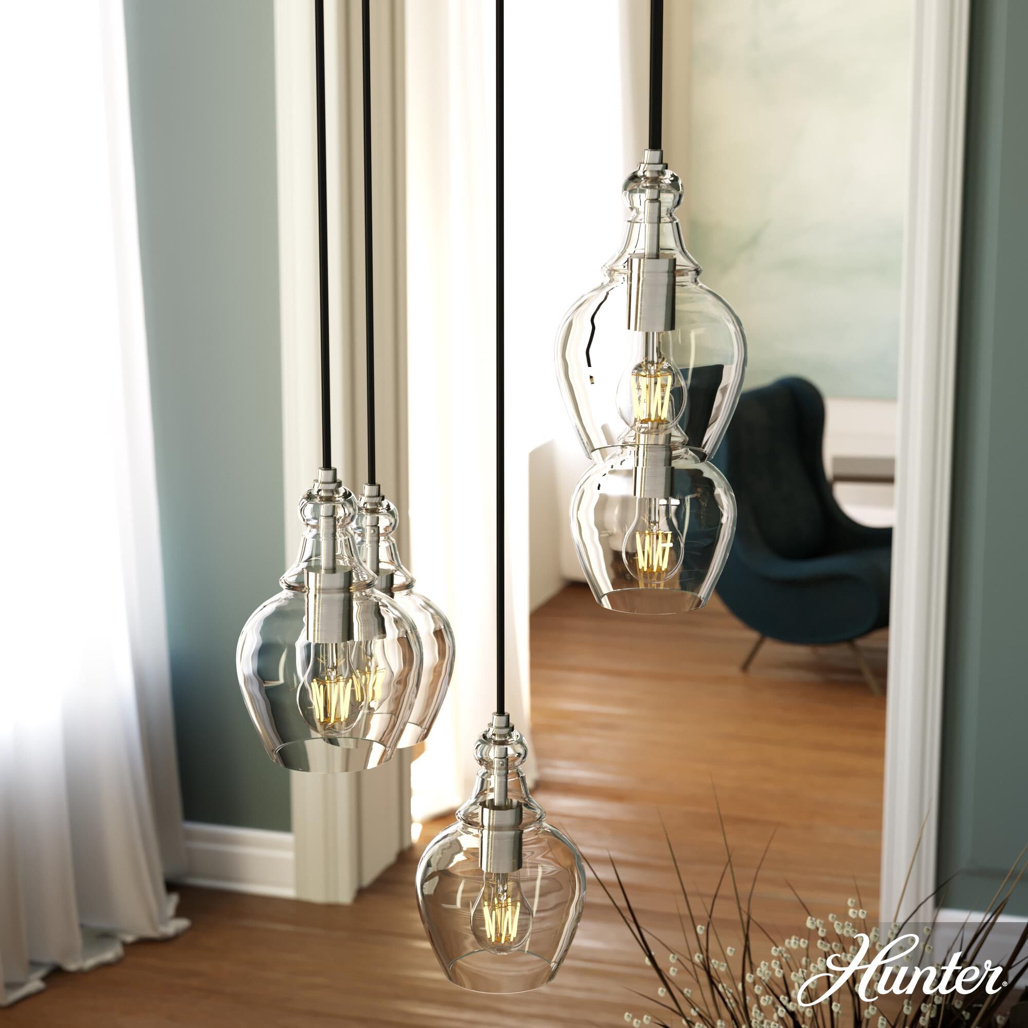 Shown in Noble Bronze finish and Cased White glass