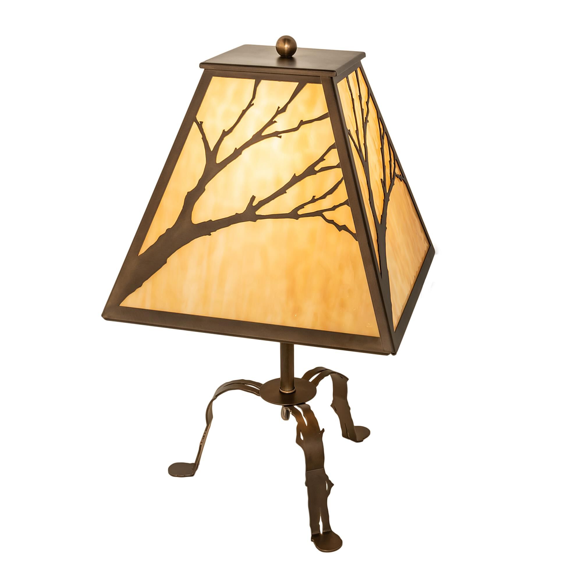 Shown in Antique Copper finish and Beige glass