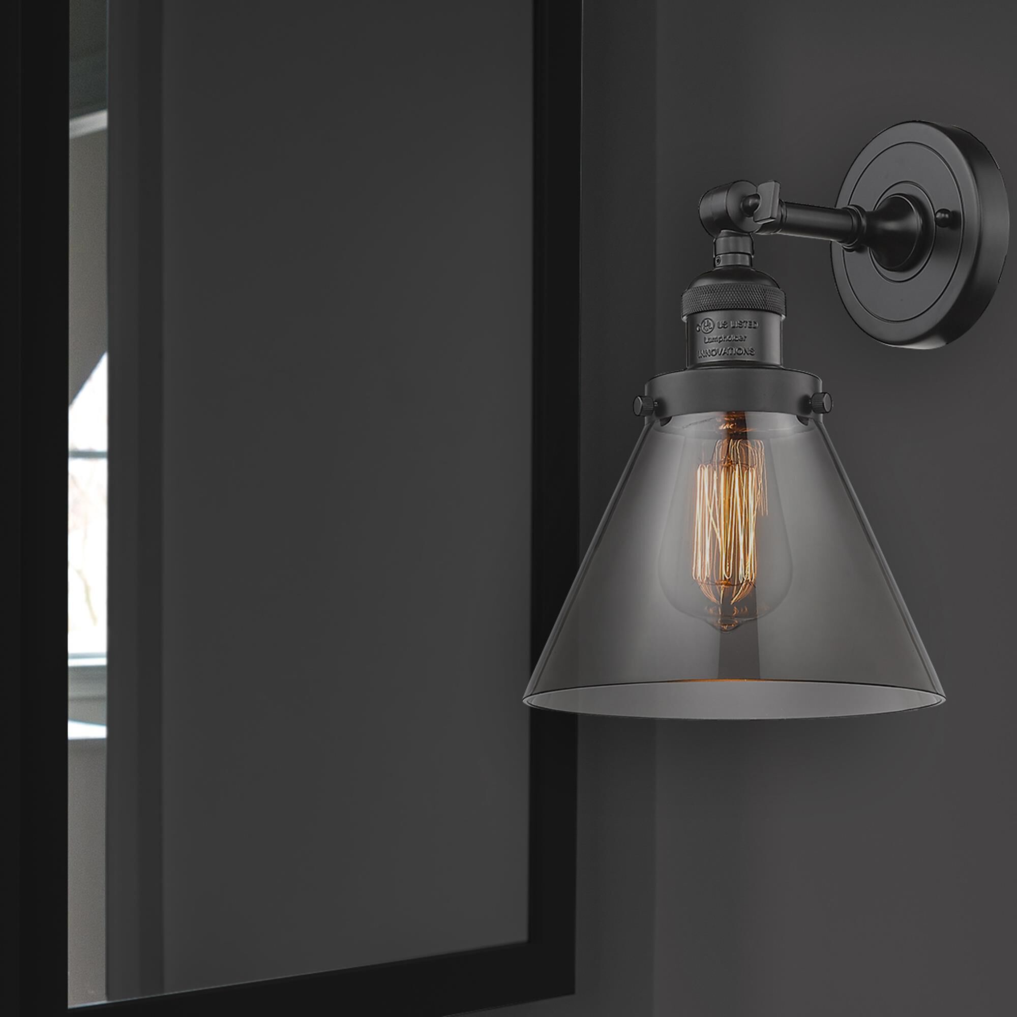 Shown in Oil Rubbed Bronze finish and Smoked glass