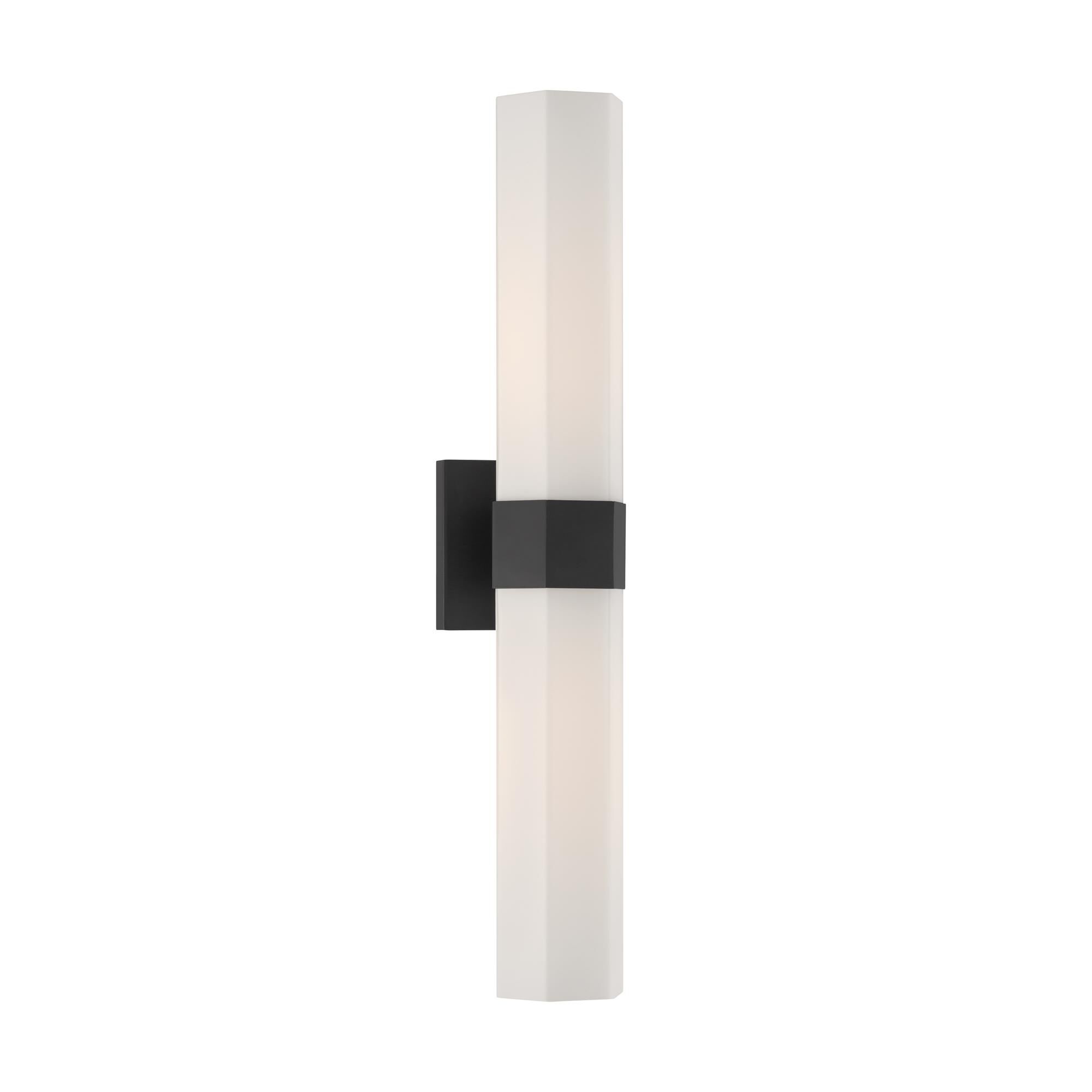 Shown in Dark Matte Black finish and Etched Opal glass