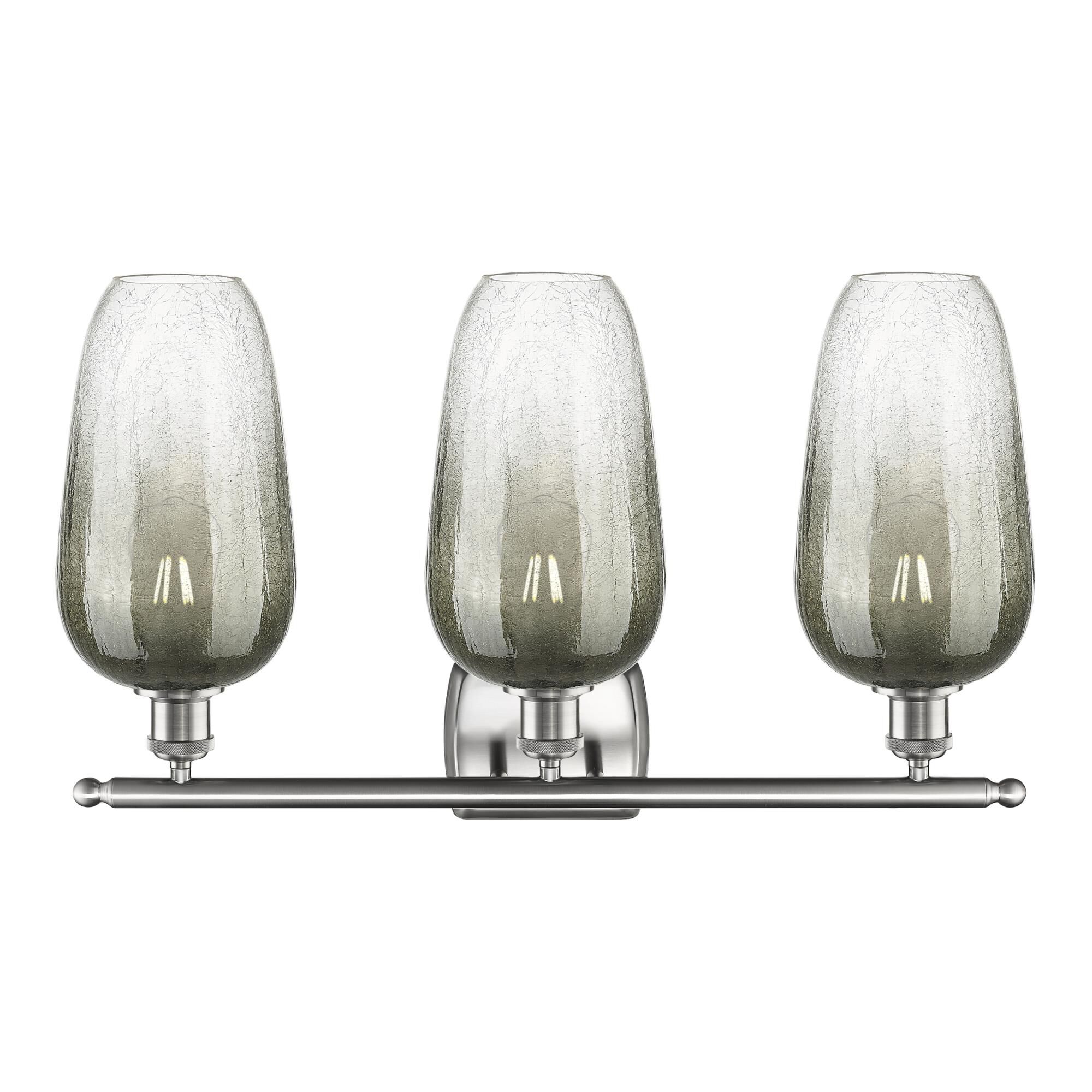 Shown in Brushed Satin Nickel finish and Slate glass