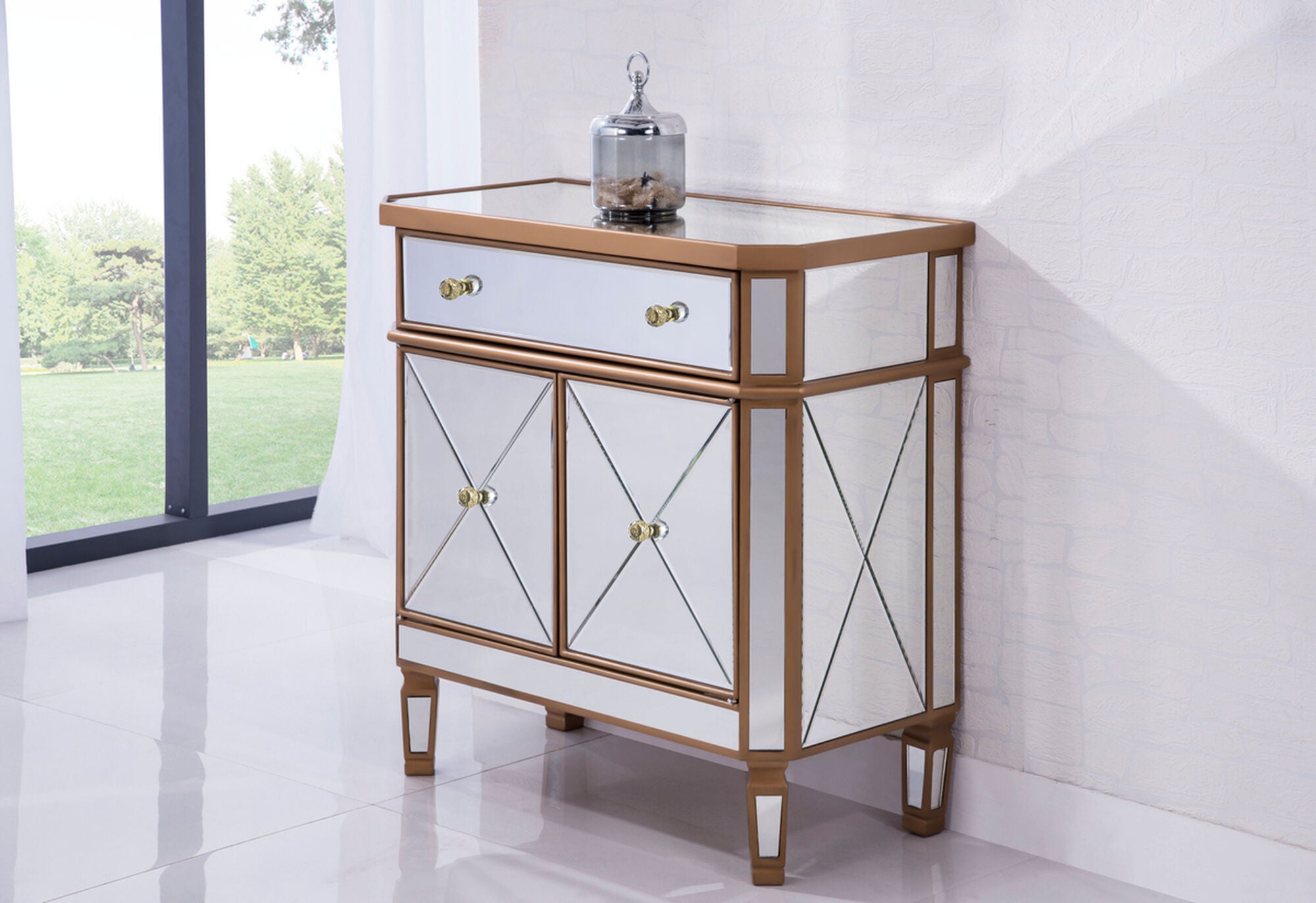 Shown in Hand Rubbed Antique Gold finish