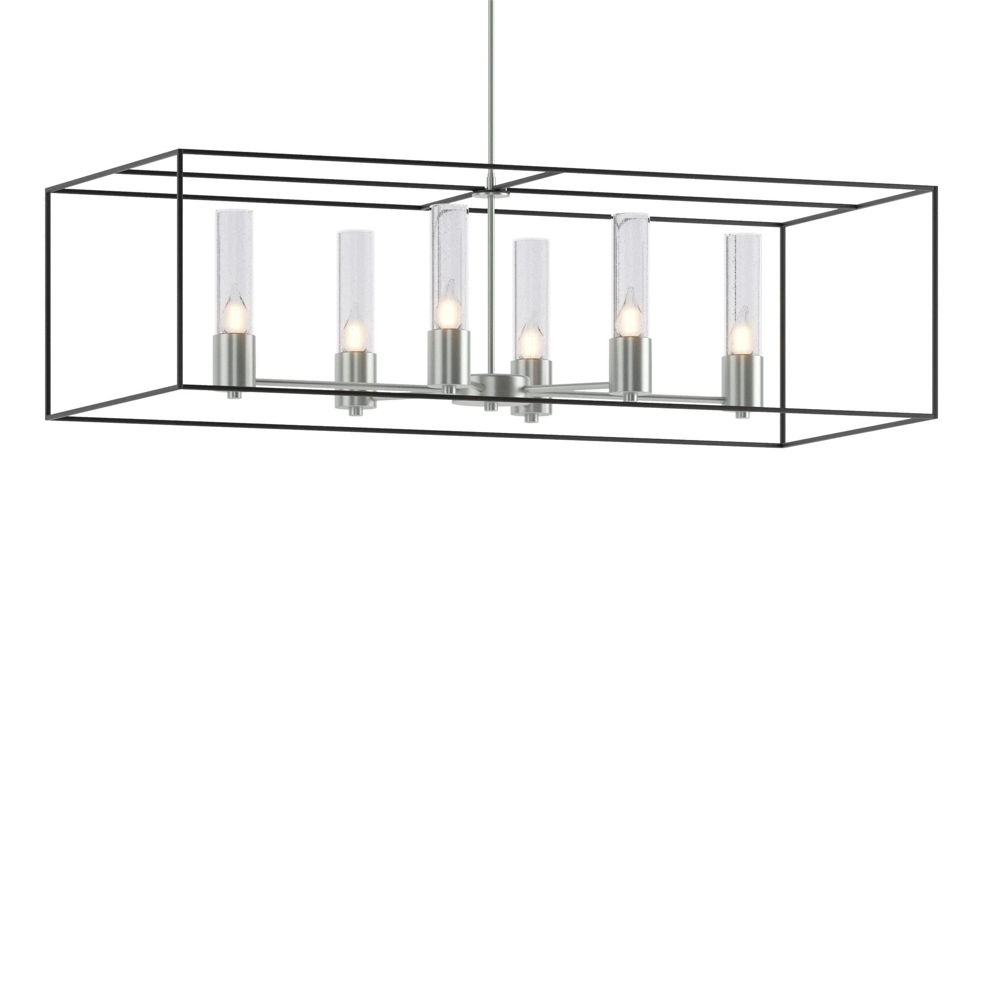 Shown in Vintage Platinum finish and Clear glass and Black accent