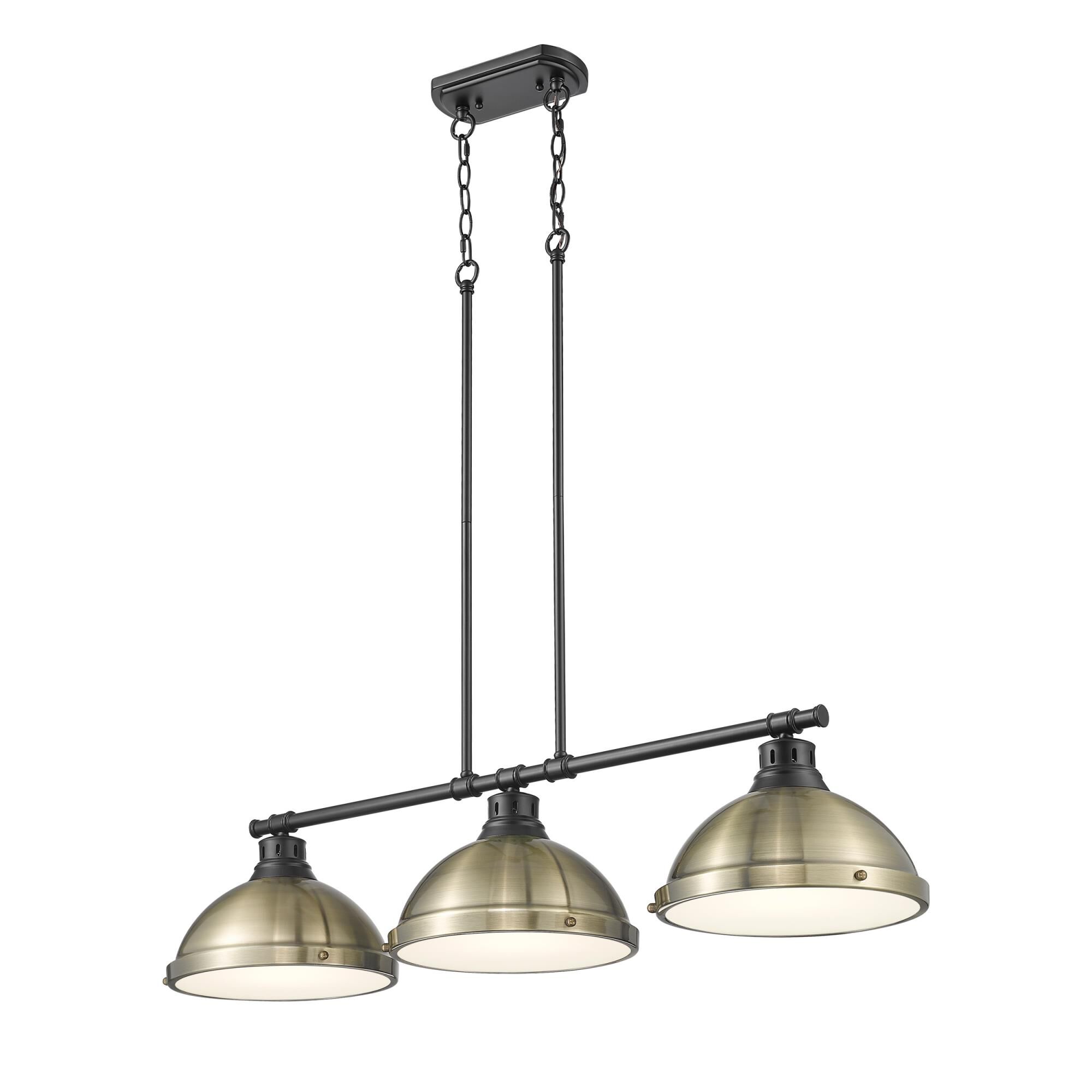 Shown in Aged Brass finish and Aged Brass shade