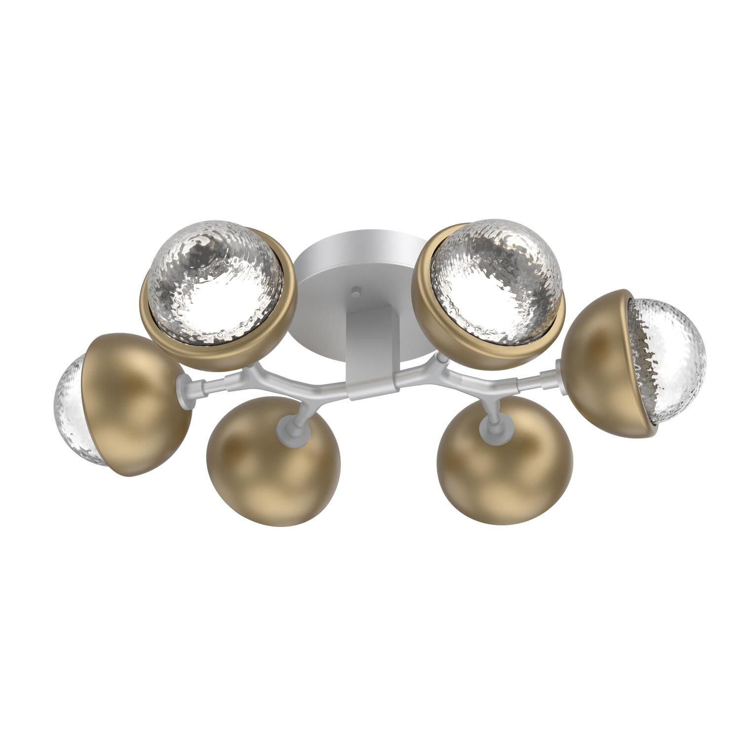 Shown in Classic Silver finish and Clear glass and Gilded Brass accent