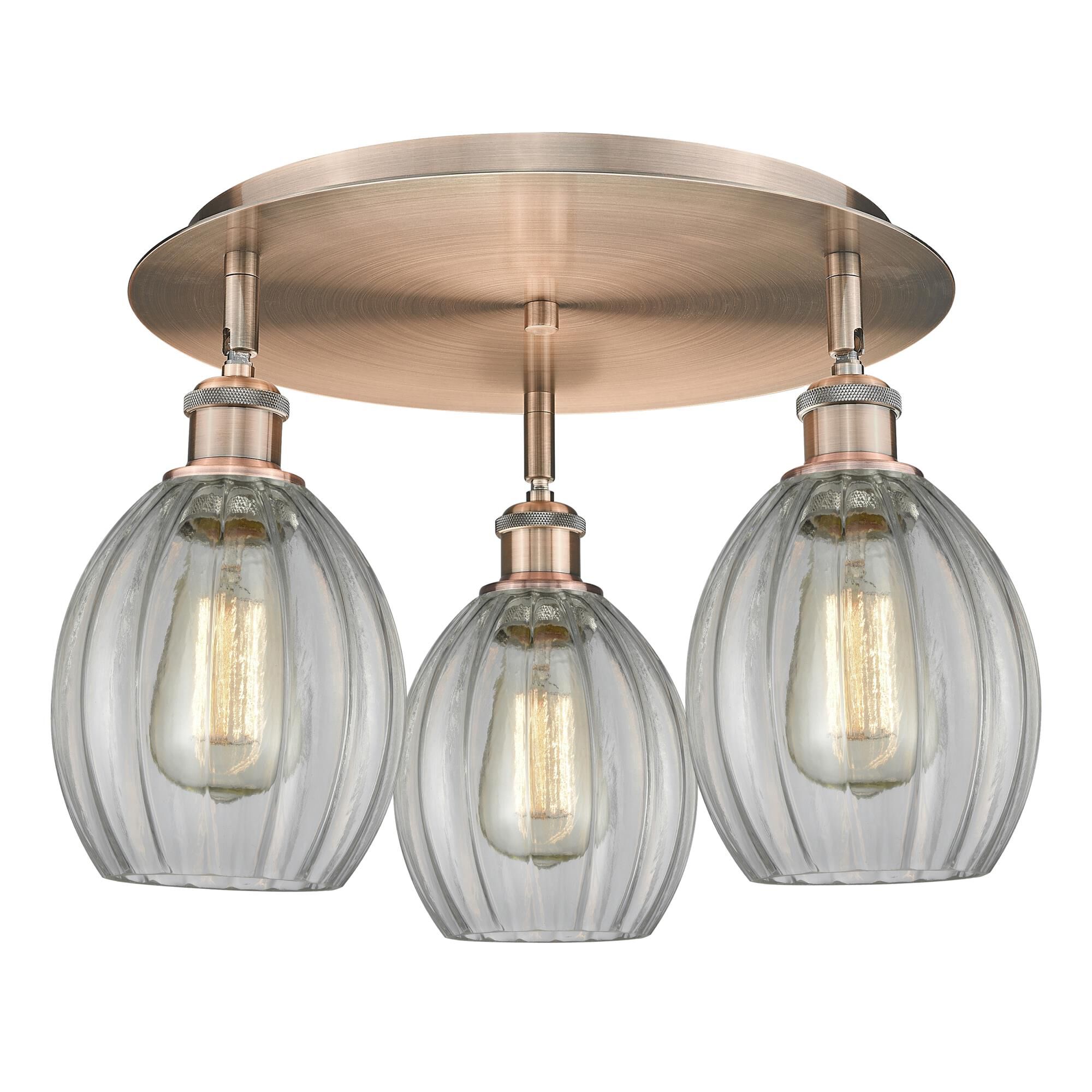 Shown in Antique Copper finish and Clear glass