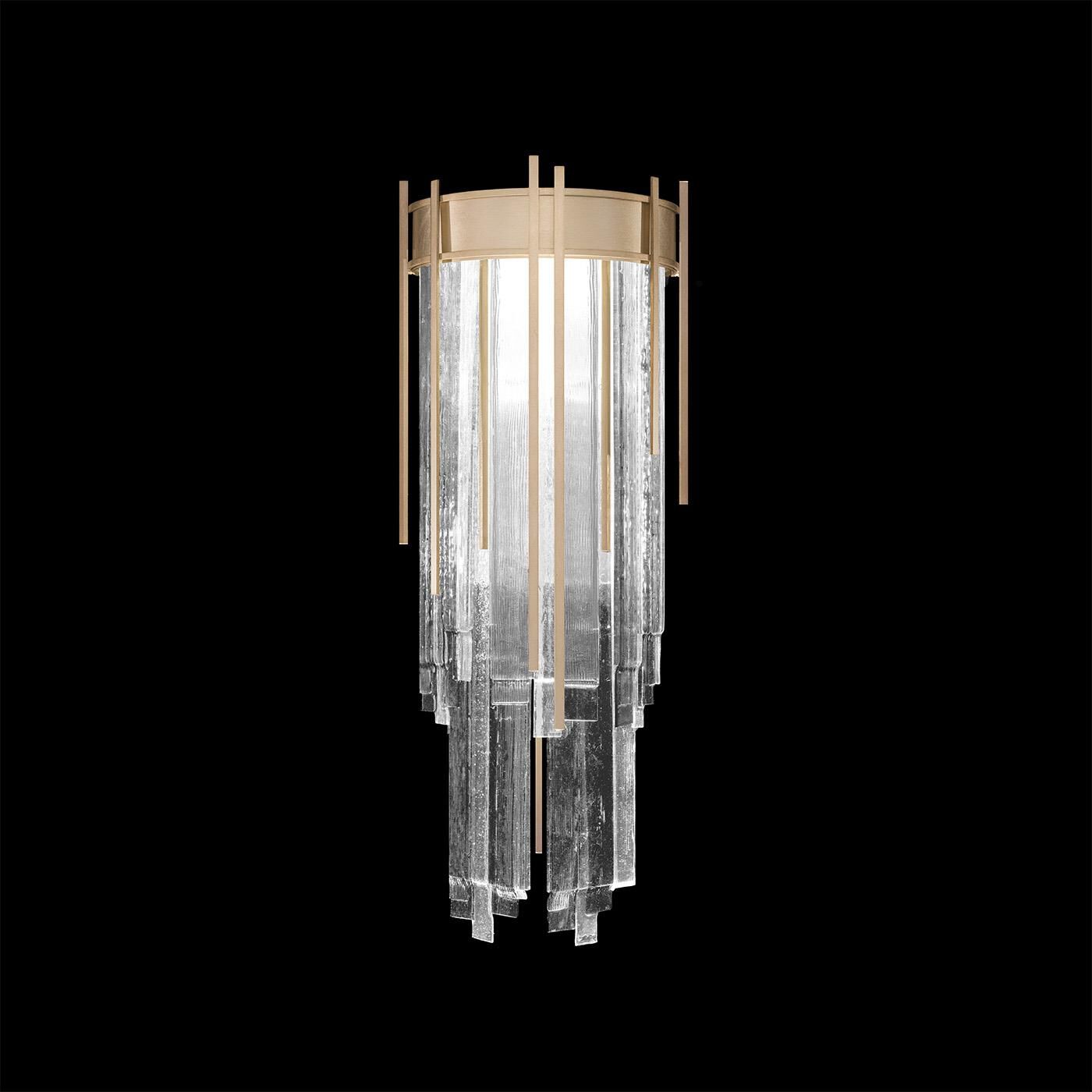 Shown in Gold finish and Clear glass