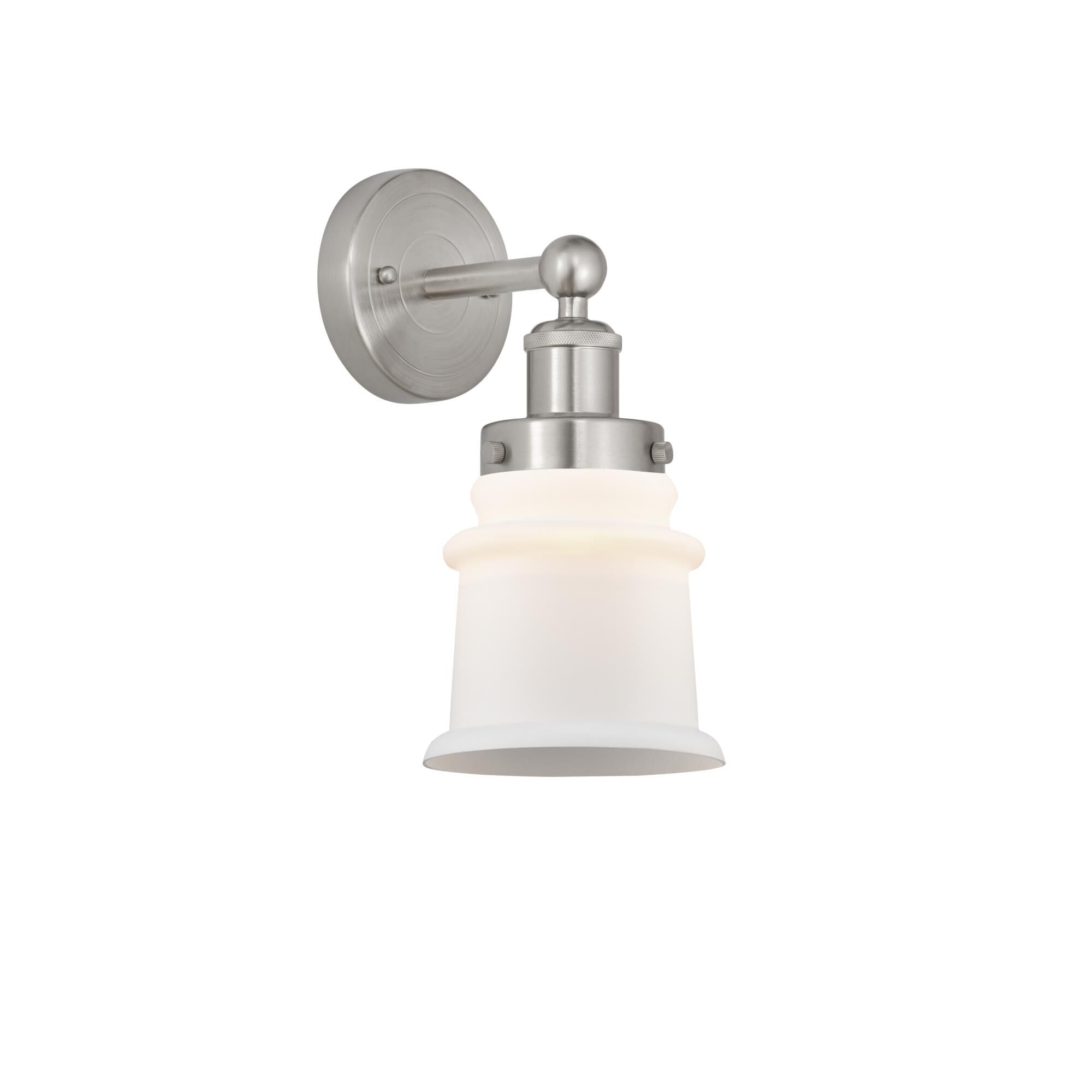 Shown in Brushed Satin Nickel, Matte White finish and Matte White glass and Matte White Glass shade