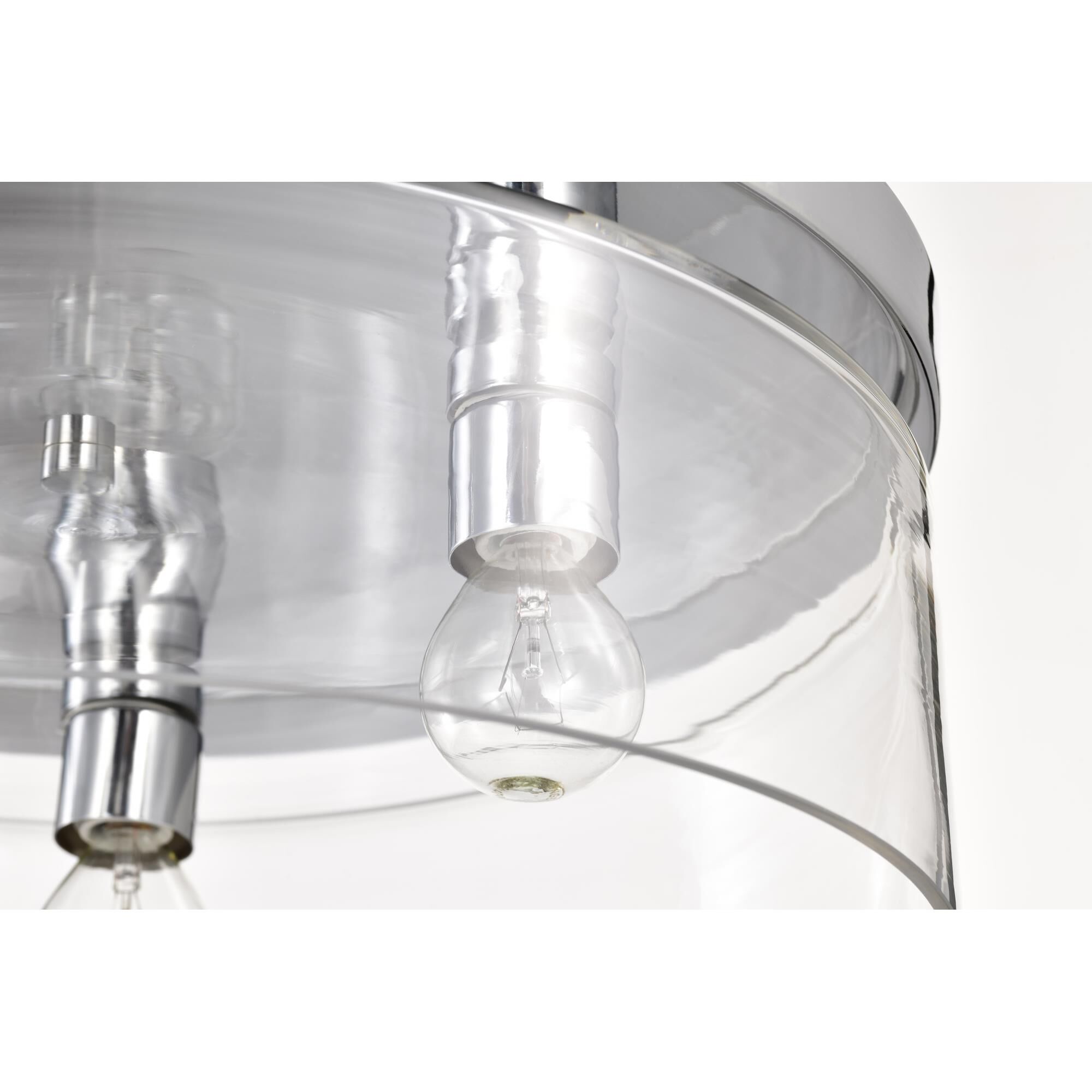 Shown in Polished Nickel finish and Clear glass