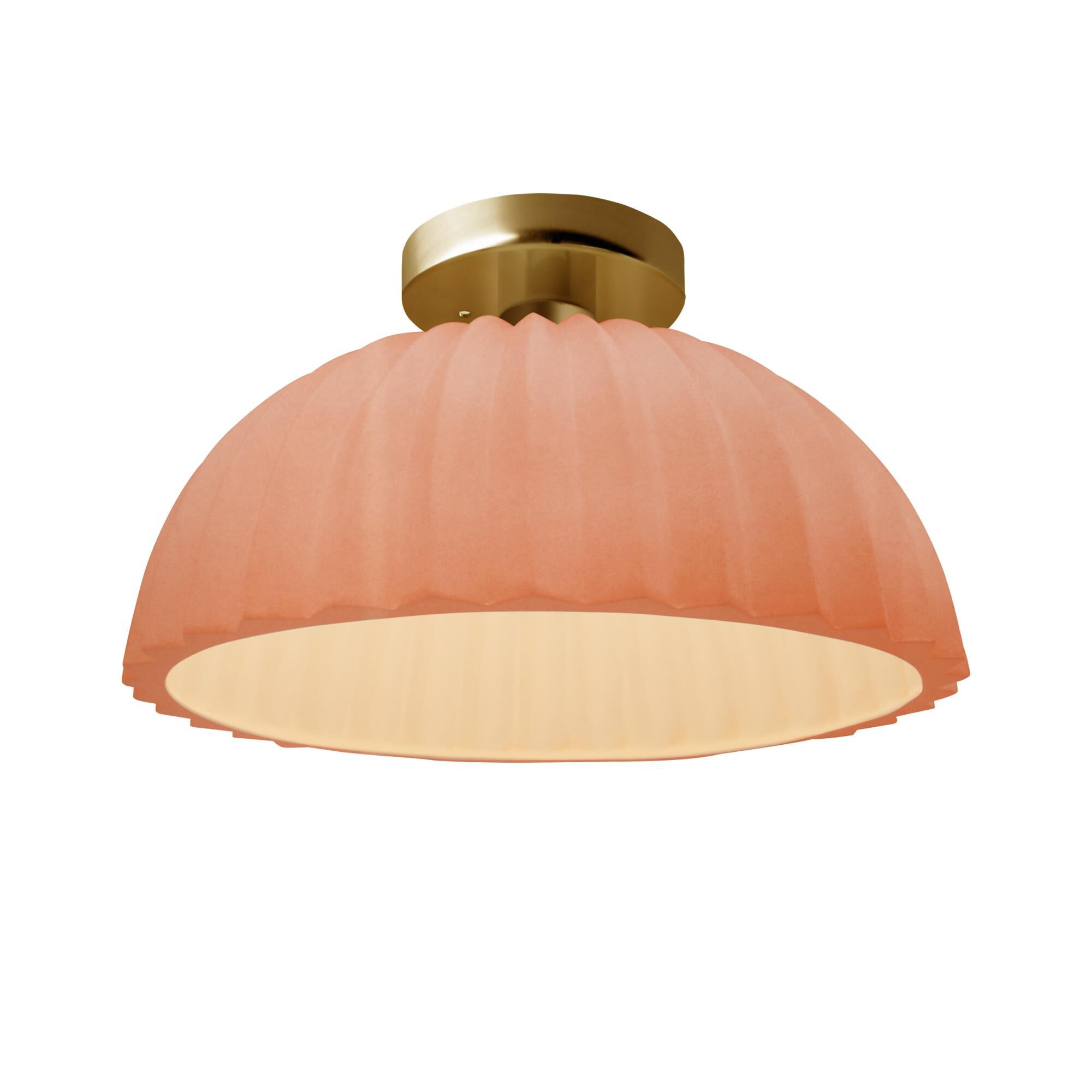 Pleated Dome 13 Inch Semi Flush Mount by Justice Design Group