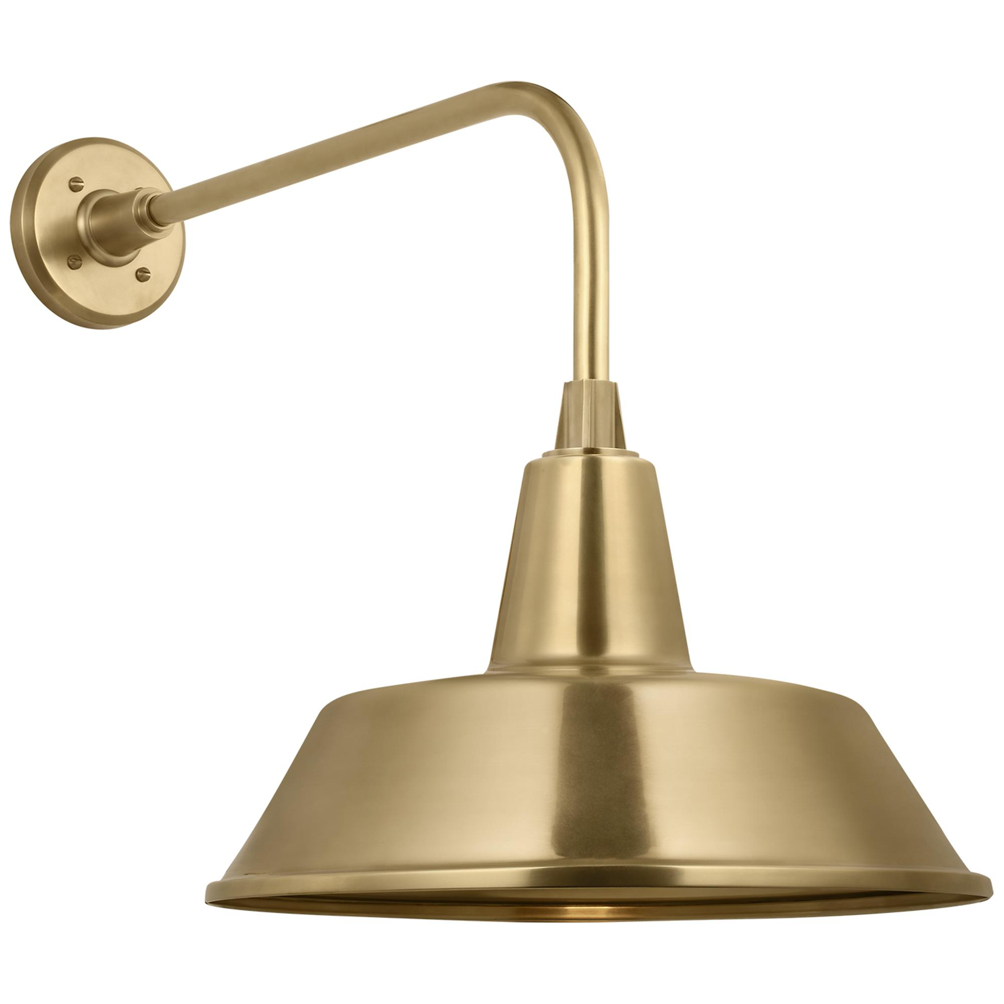 Shown in Hand-Rubbed Antique Brass finish and Gold shade