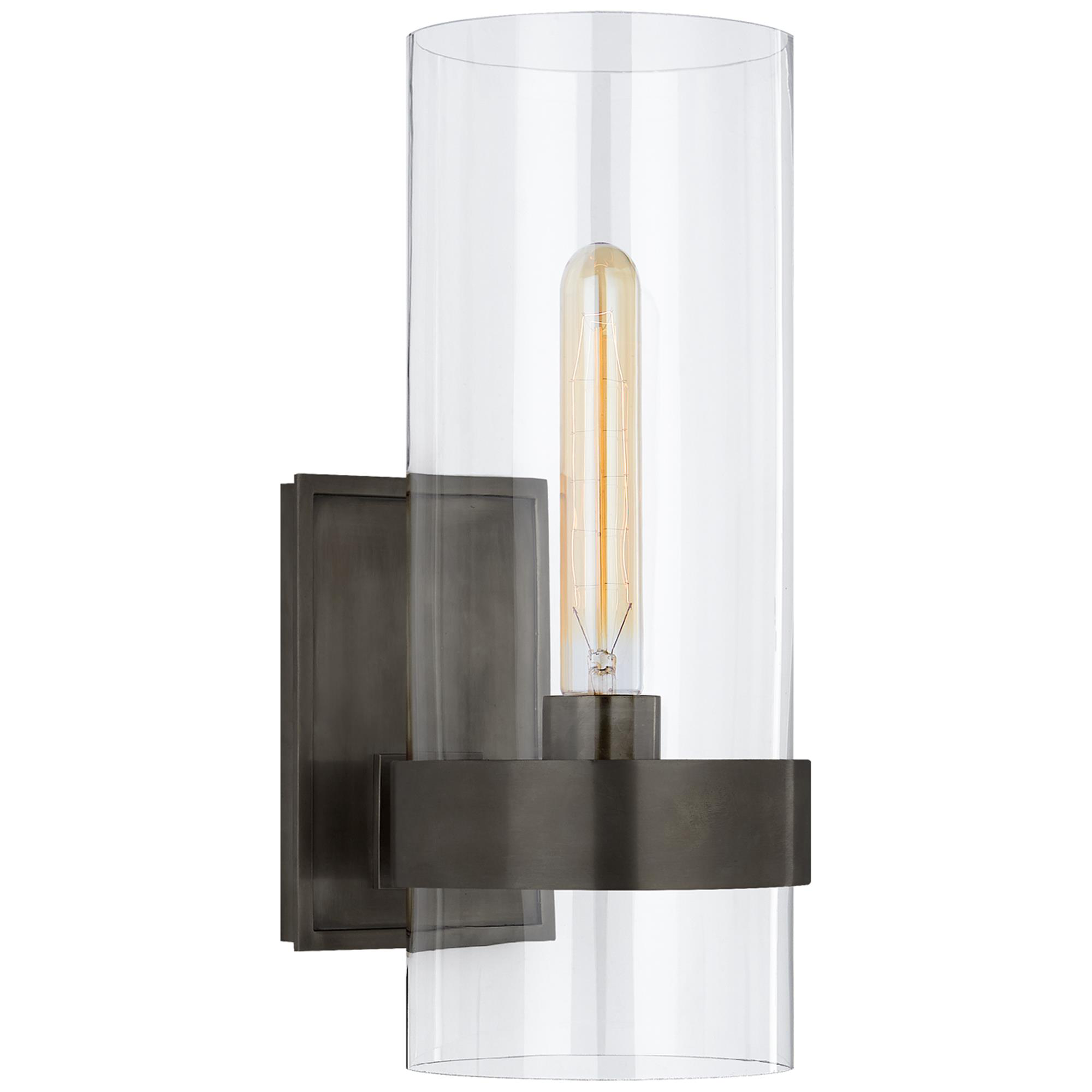 Shown in Bronze finish and Clear glass