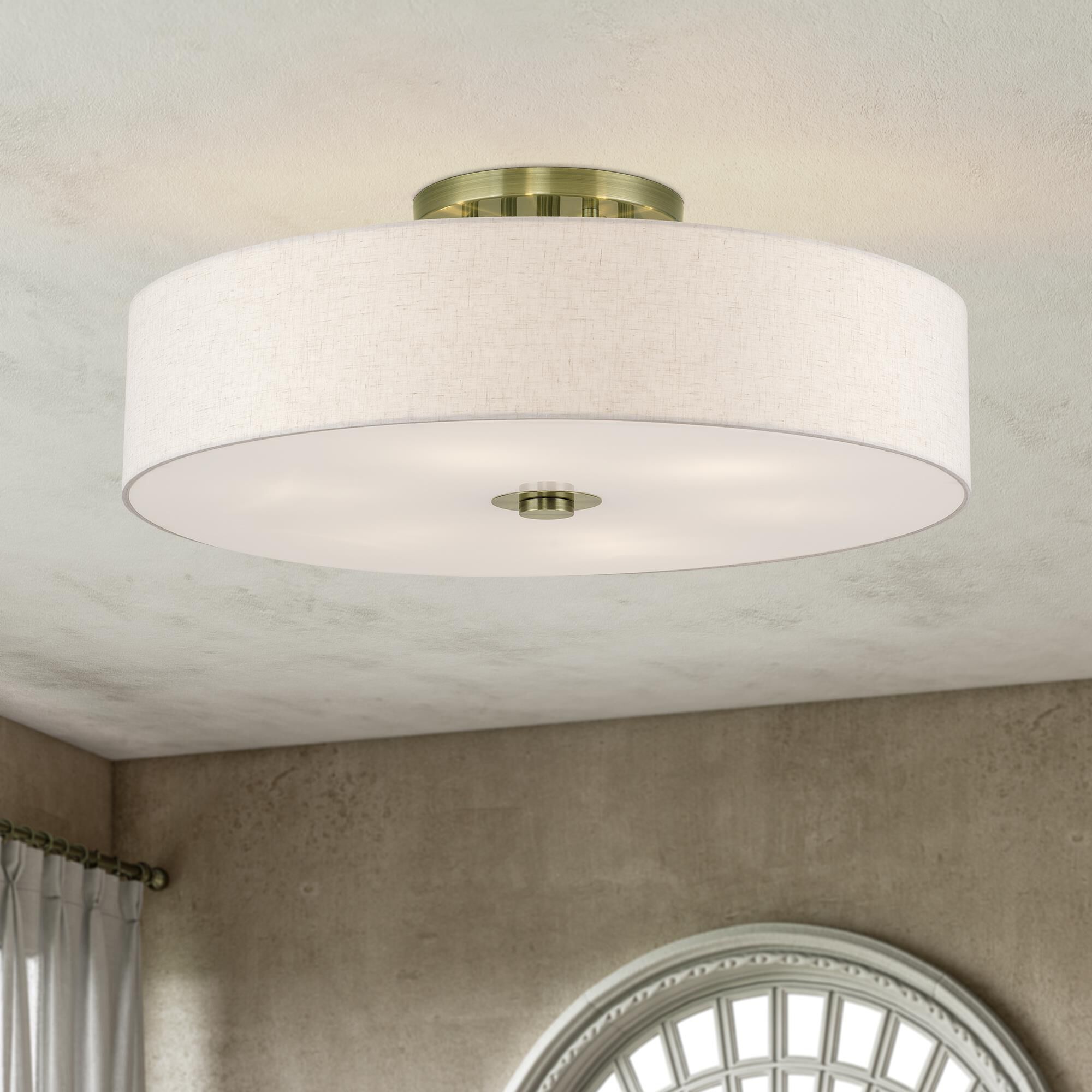 Monroe 30 Inch Semi Flush Mount by Livex Lighting