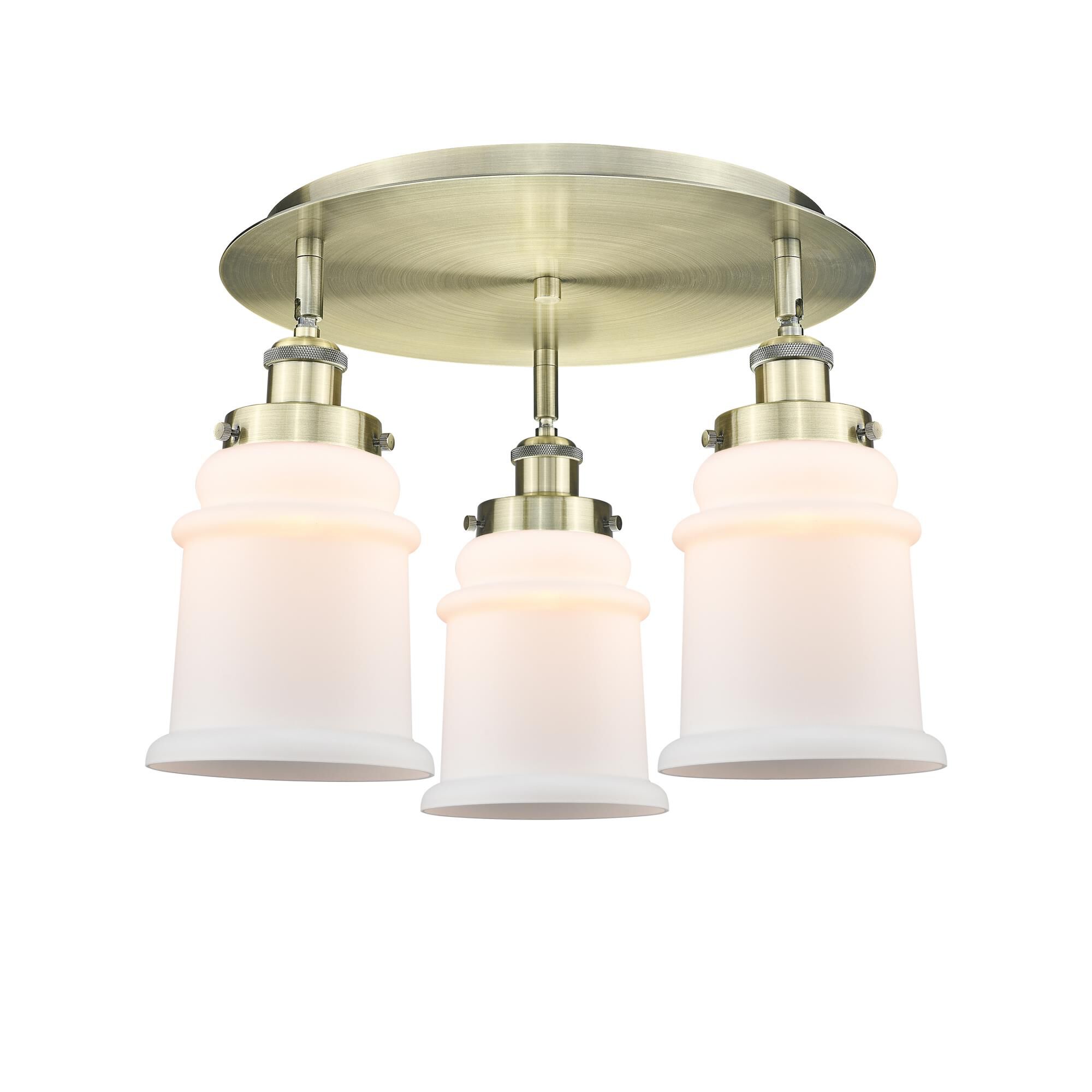 Shown in Antique Brass finish and Matte White glass