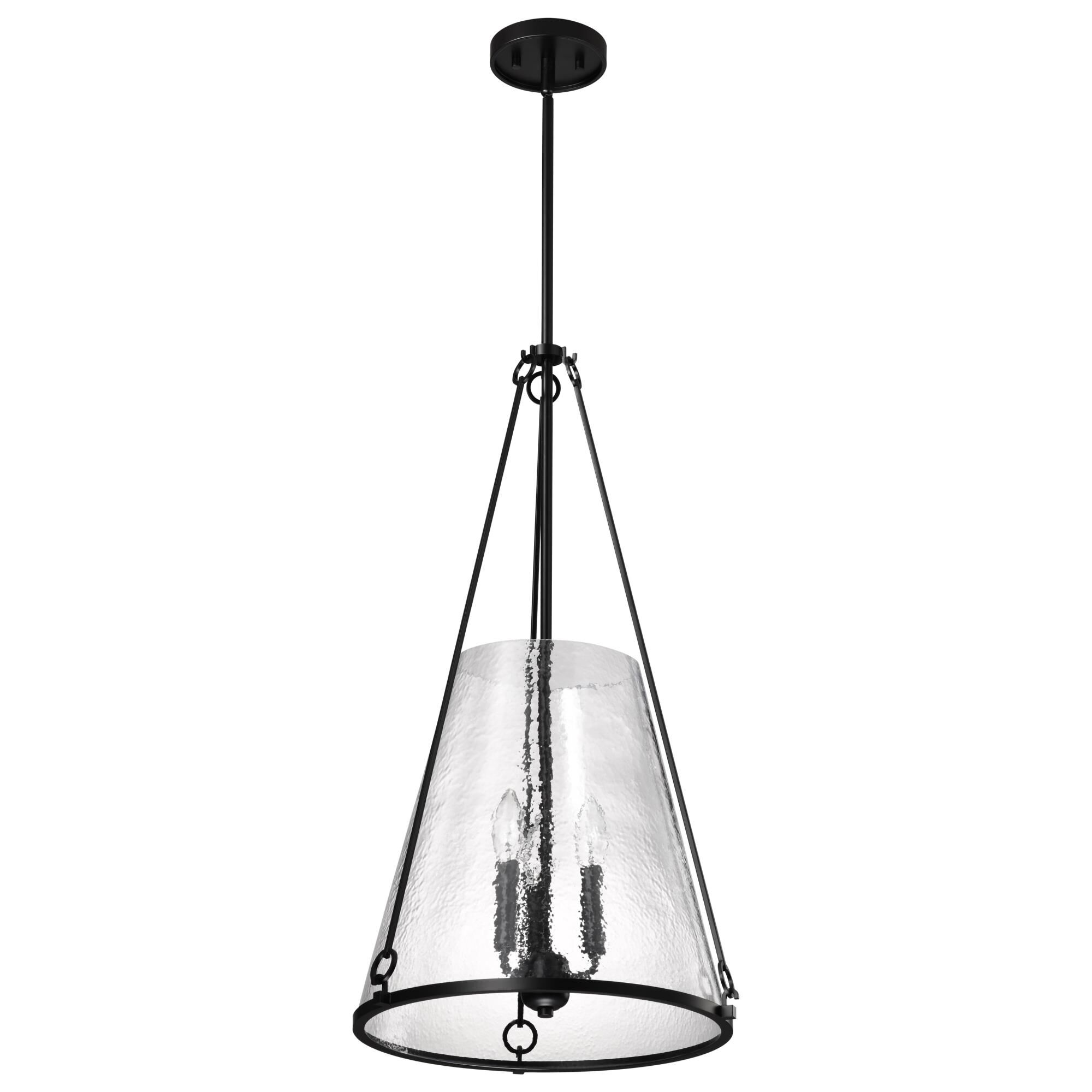 Shown in Black finish and Hammered glass