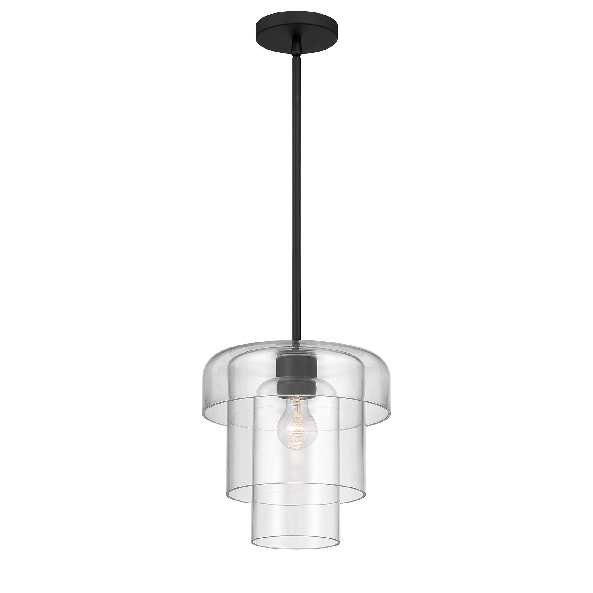 Shown in Dark Matte Black finish and Clear glass
