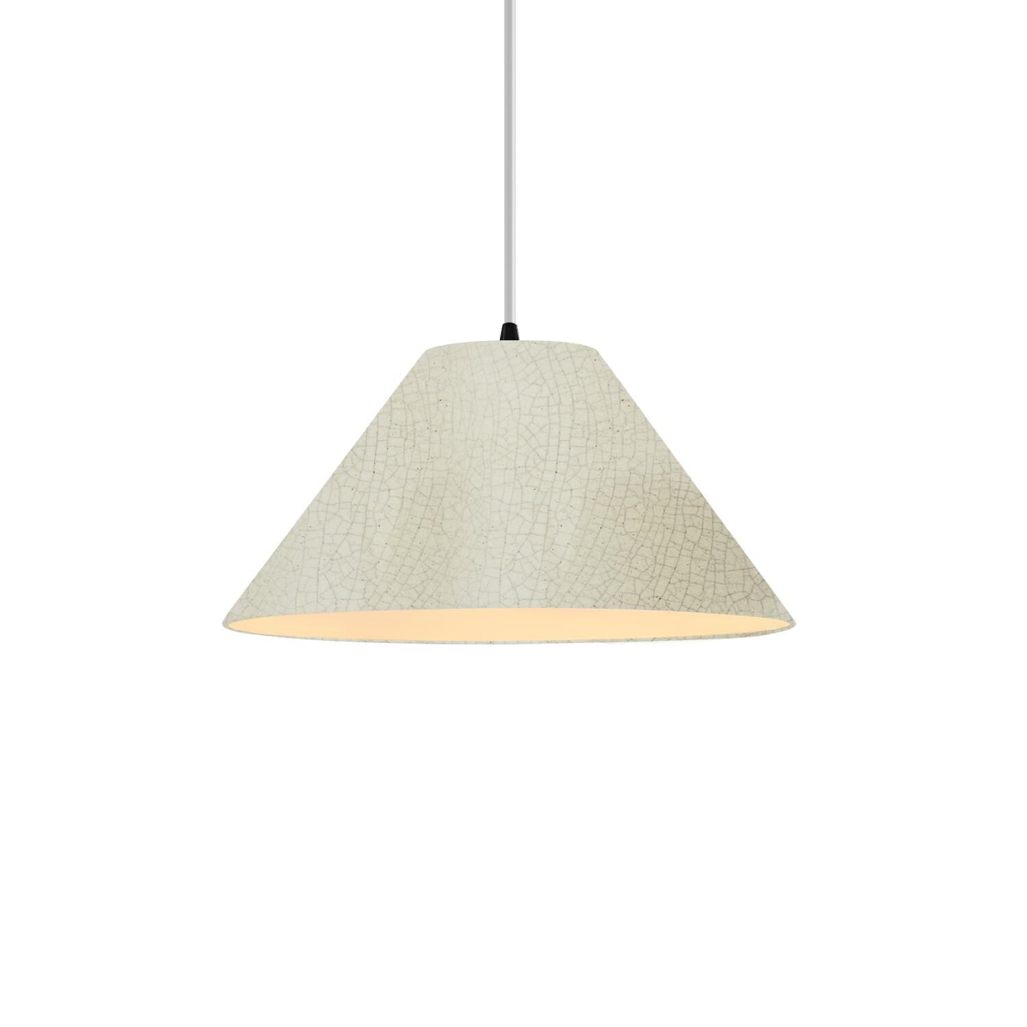 Shown in Matte Black finish and White Crackle shade