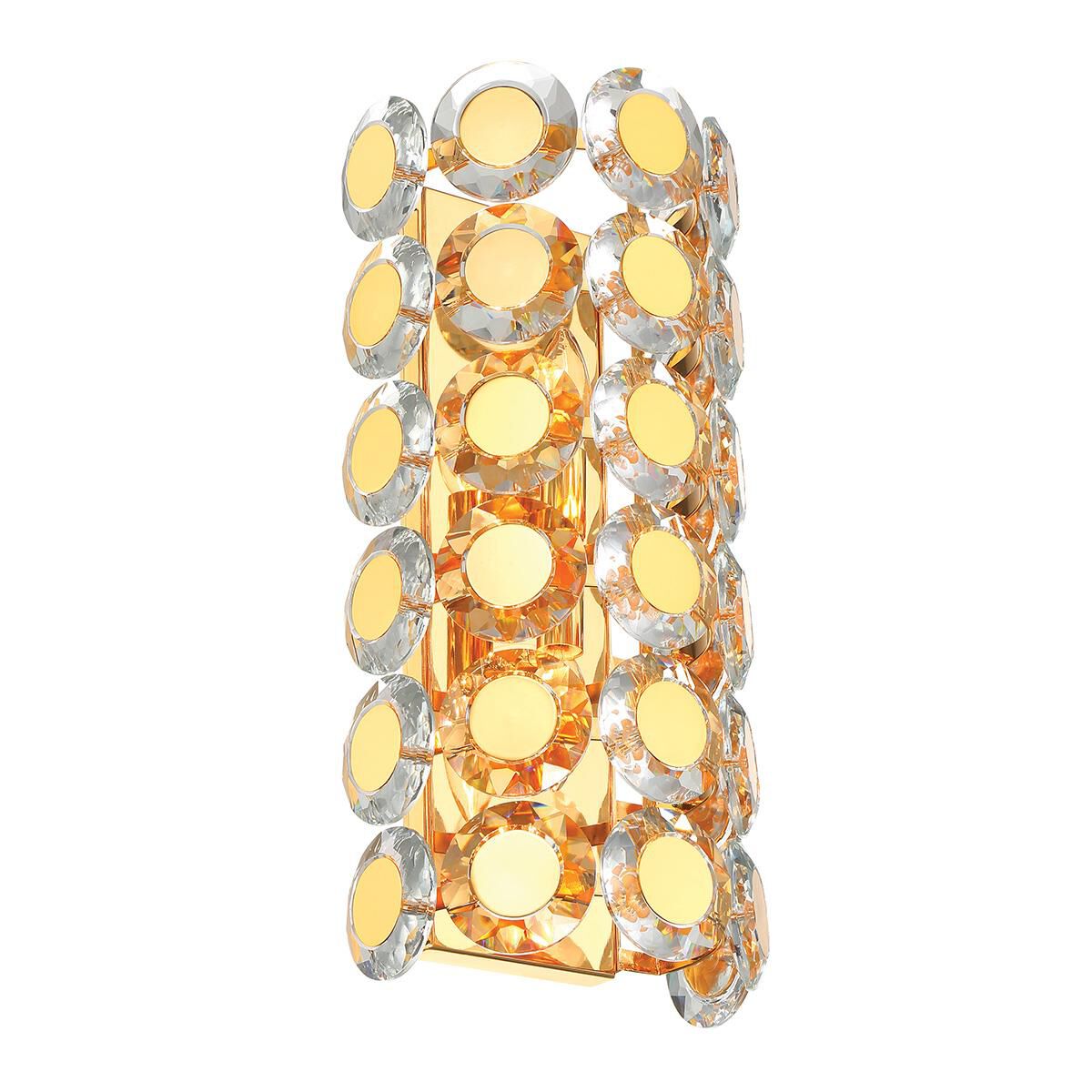 Shown in Gold finish and Clear crystal