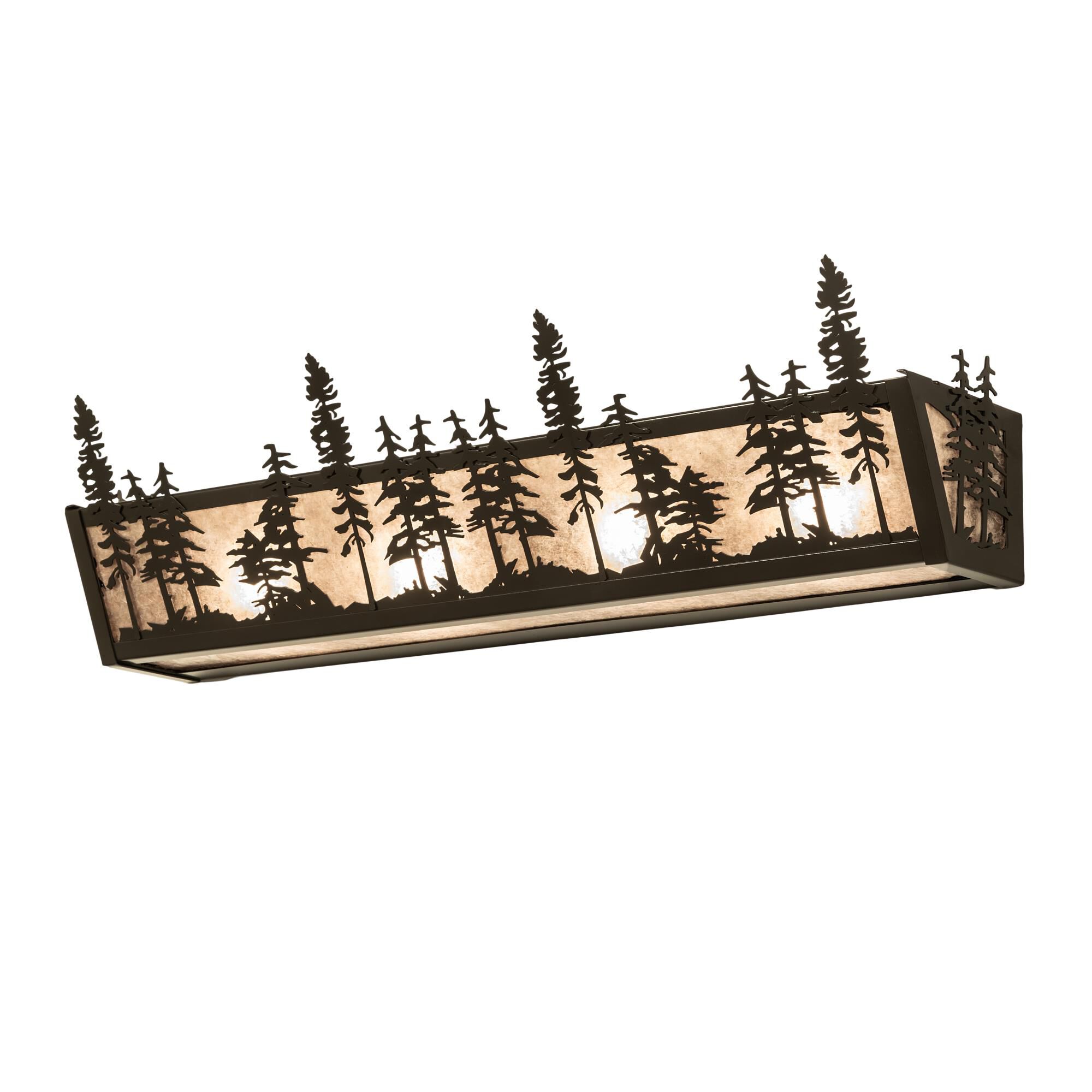 Shown in Timeless Bronze finish and Silver Mica glass