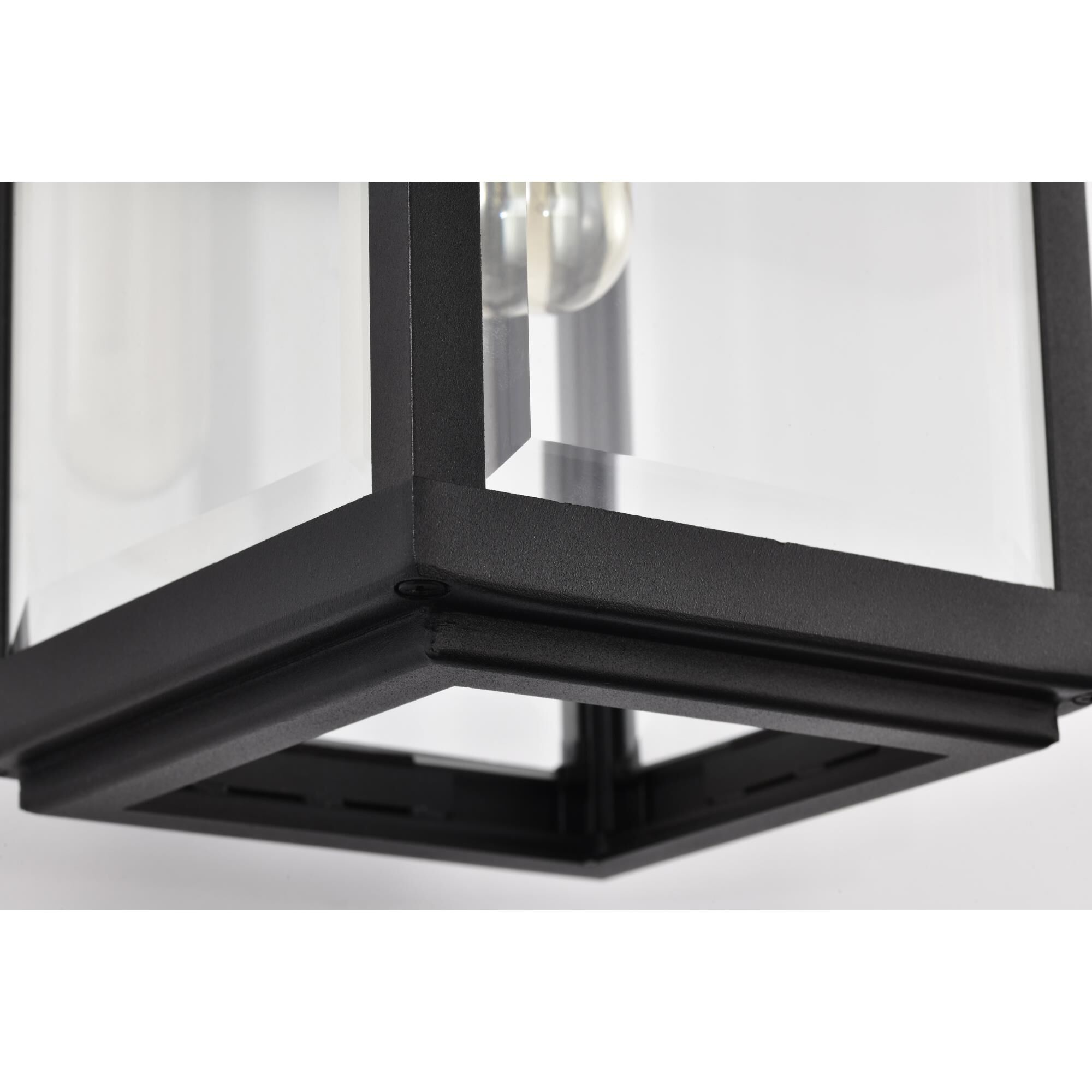Shown in Sand Black finish and Clear Beveled glass