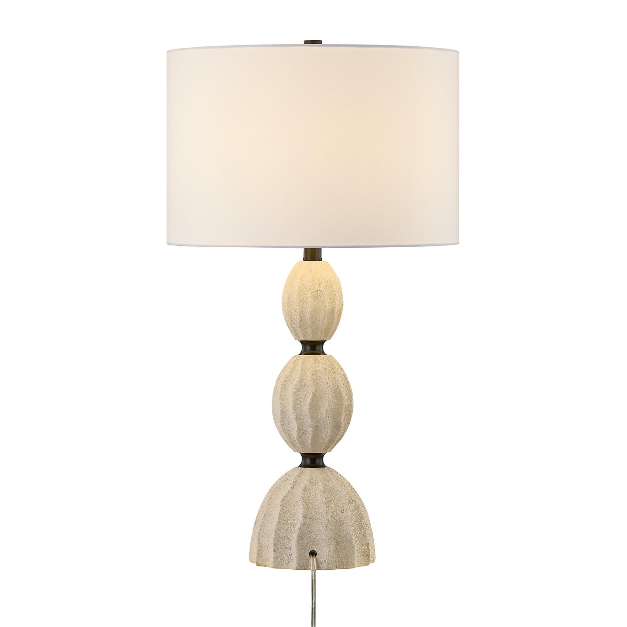 Shown in Mediterranean Bronze finish and White Fabric shade
