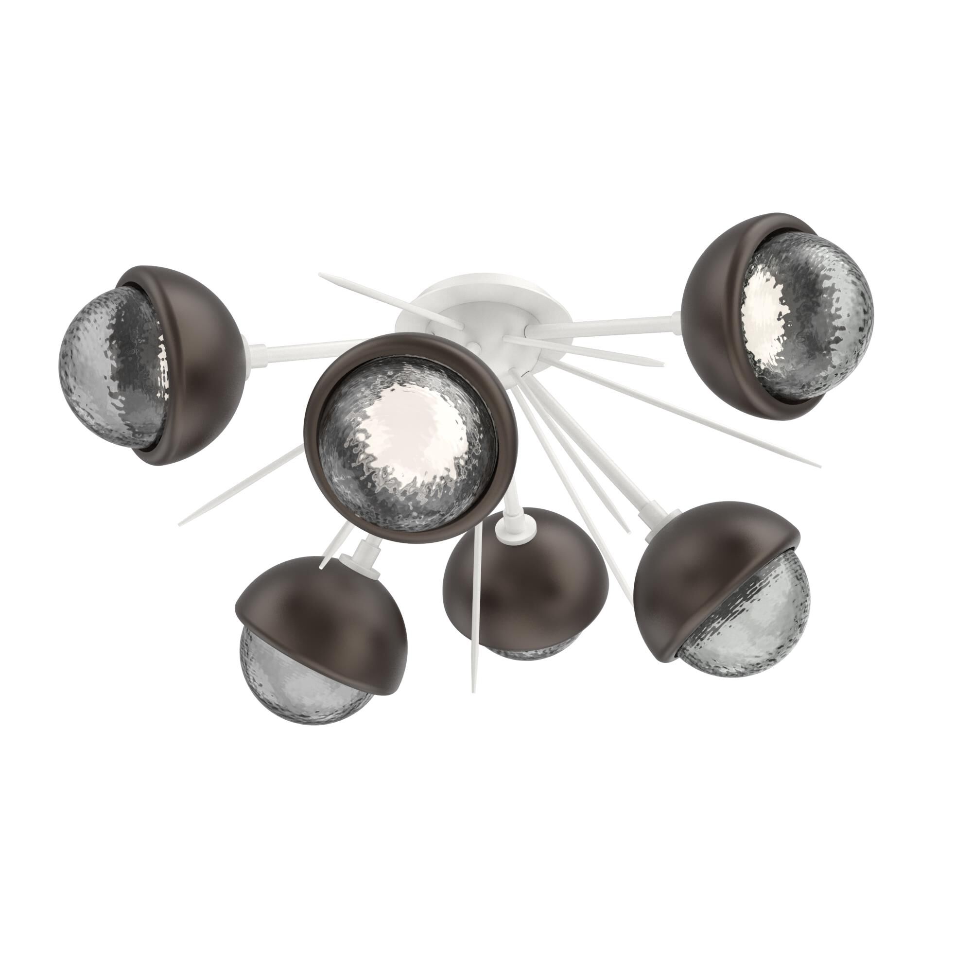 Shown in Salt White finish and Smoke glass and Flat Bronze accent