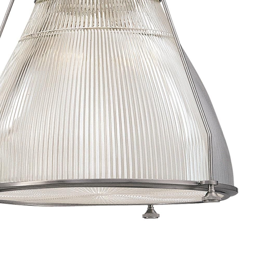 Shown in Satin Nickel finish and Clear Prismatic glass