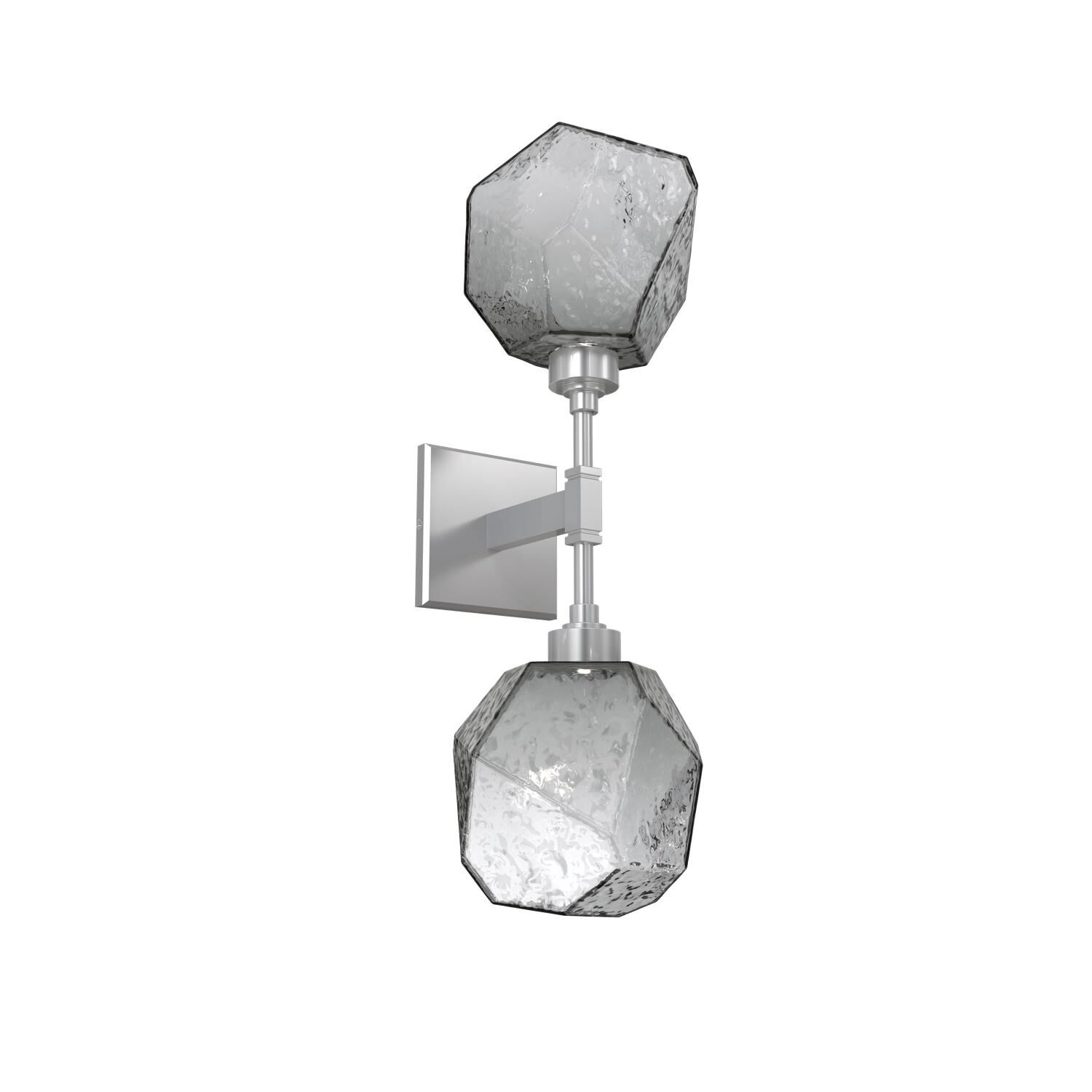 Shown in Classic Silver finish and Smoke Blown glass