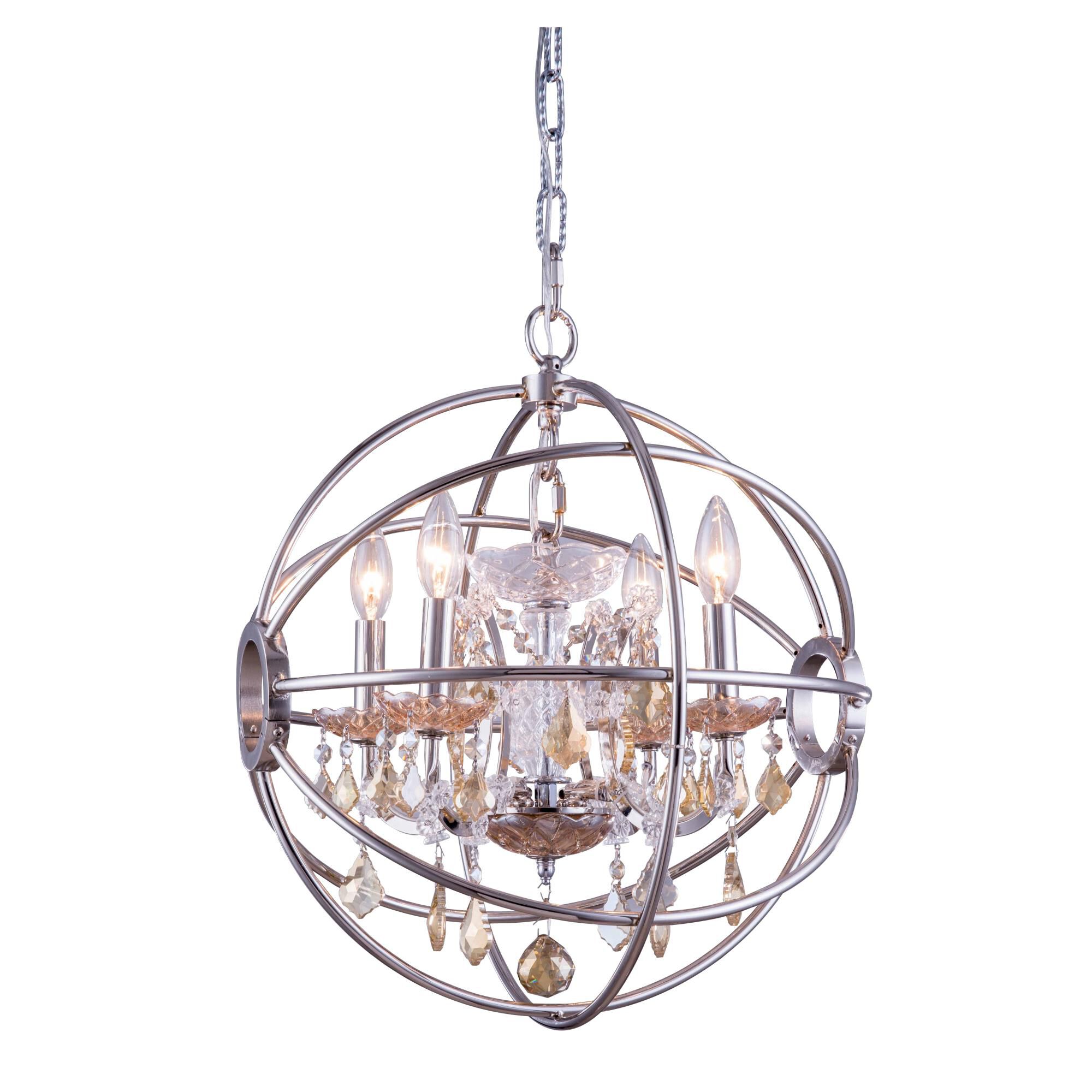 Shown in Polished Nickel finish and Royal Cut crystal and Golden Teak (Smoky) accent