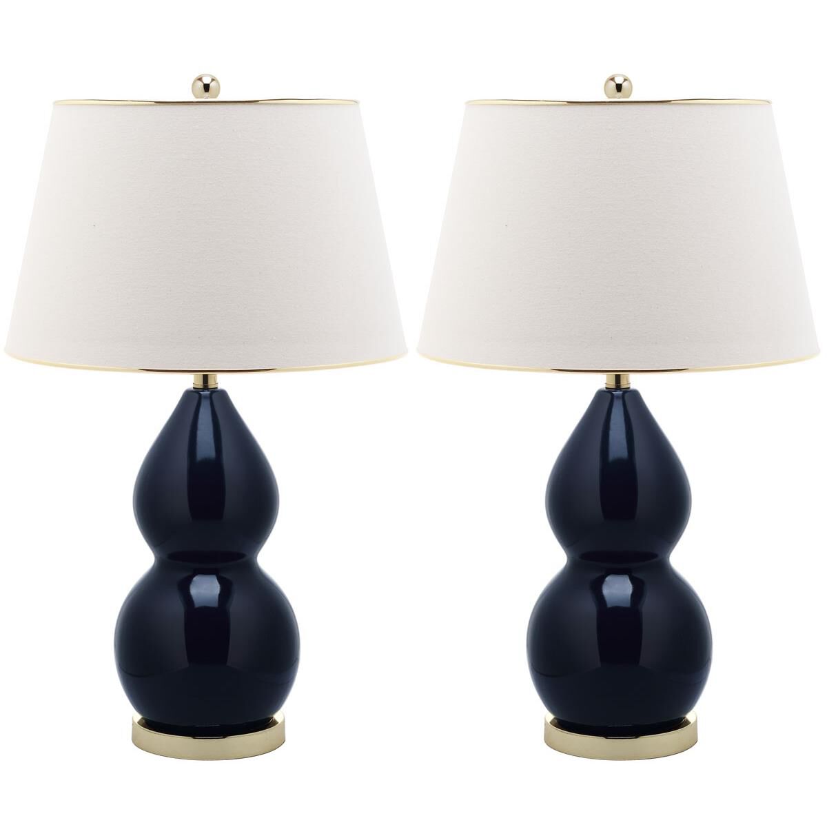 Shown in Navy finish and Gold-Rimmed Cotton shade