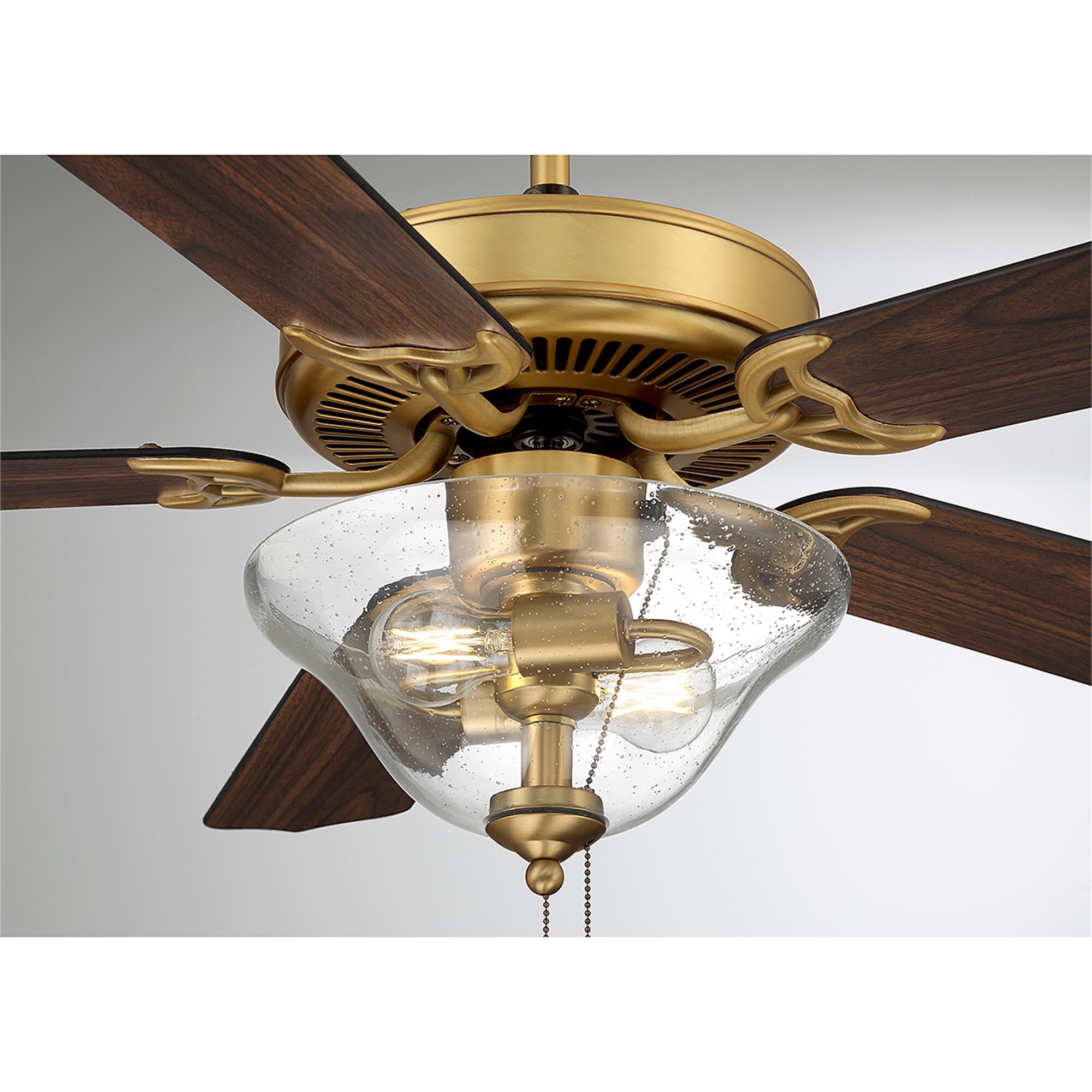 Shown in Natural Brass finish and Clear Bubble glass