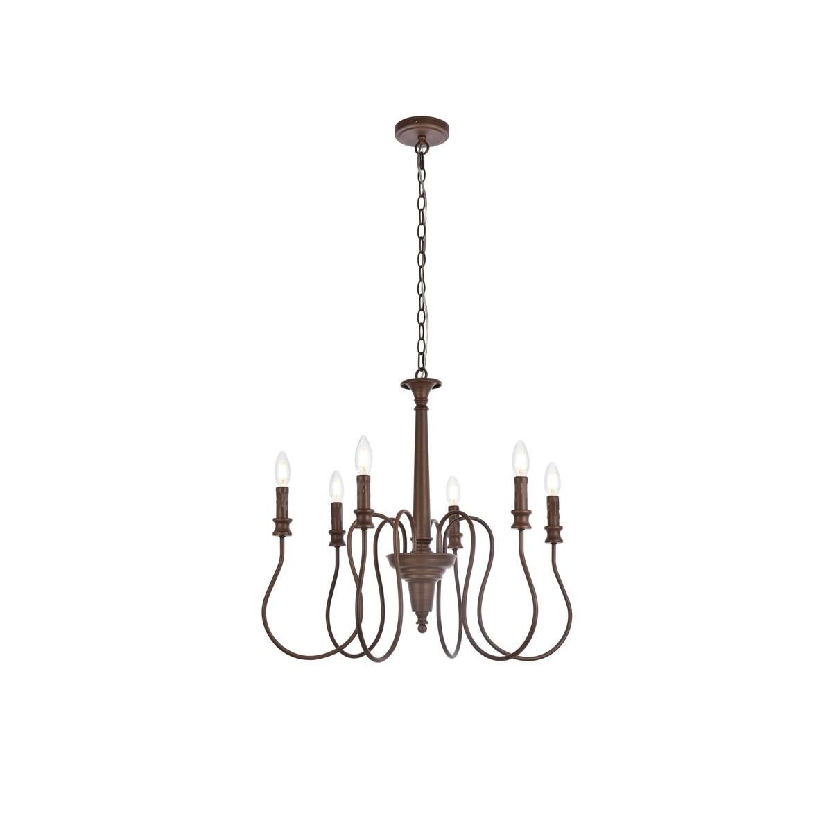 Flynx 26 Inch 6 Light Chandelier by Elegant Lighting