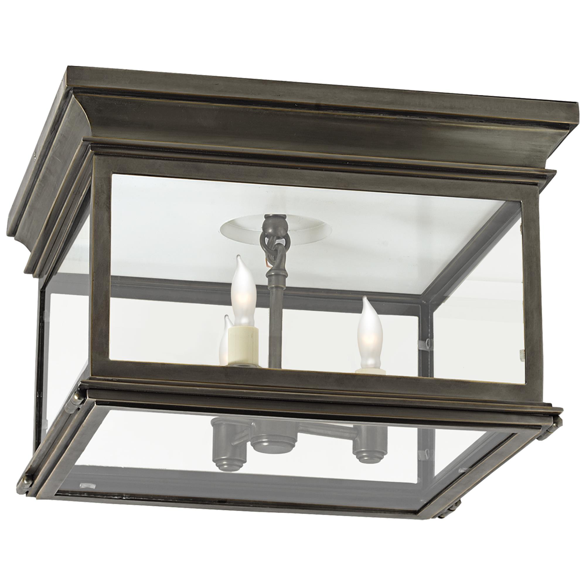 Shown in Bronze finish and Clear glass