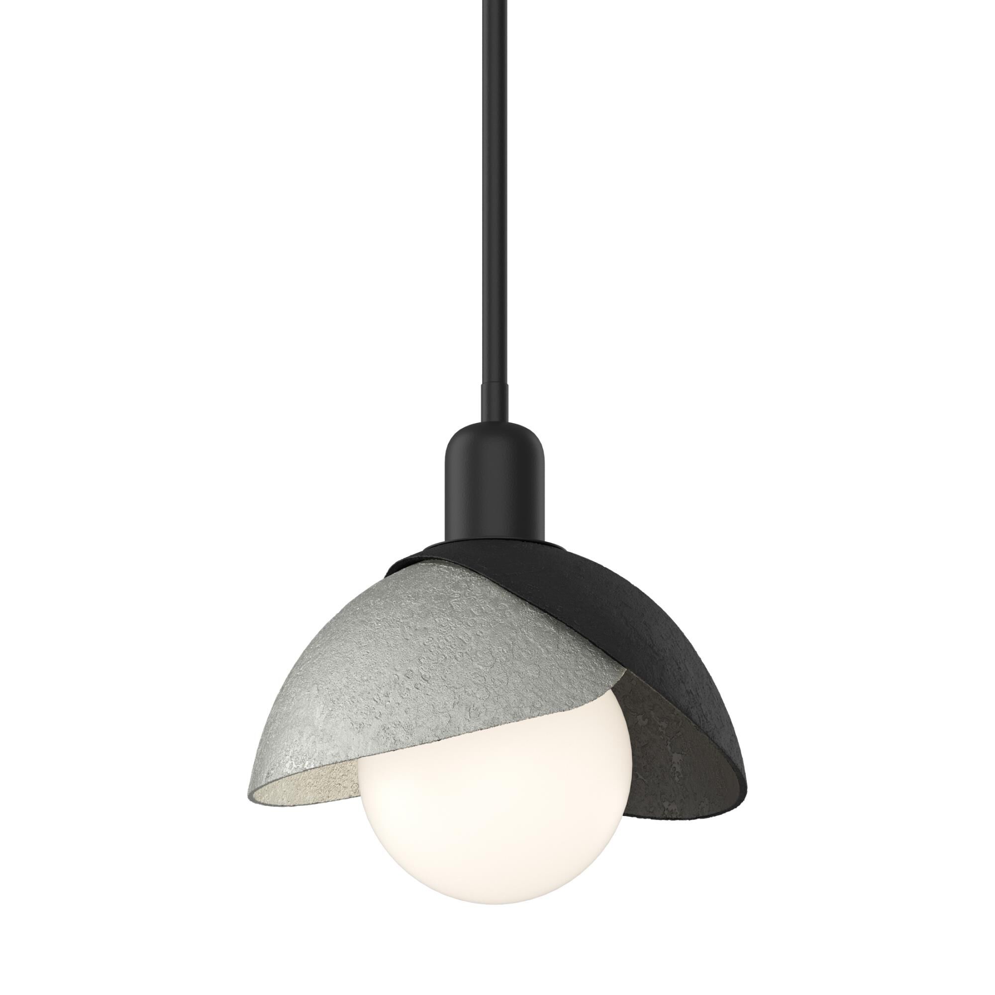 Shown in Black finish and White glass and White Glass shade