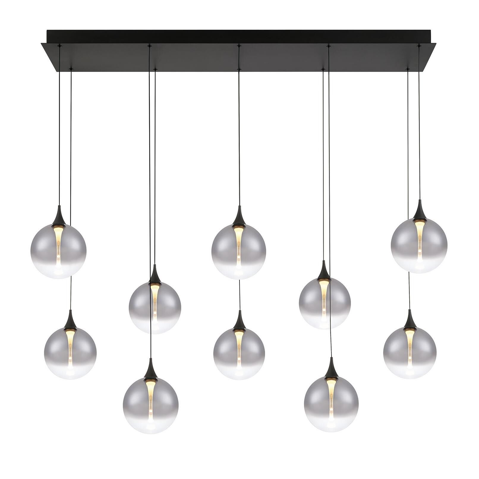 Shown in Black finish and Smoked glass