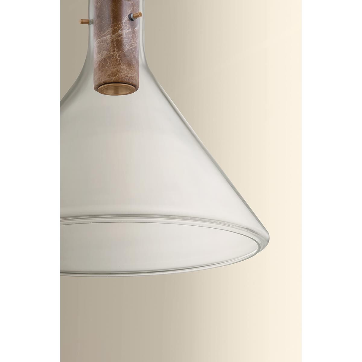 Shown in Patina Brass finish and Clear glass