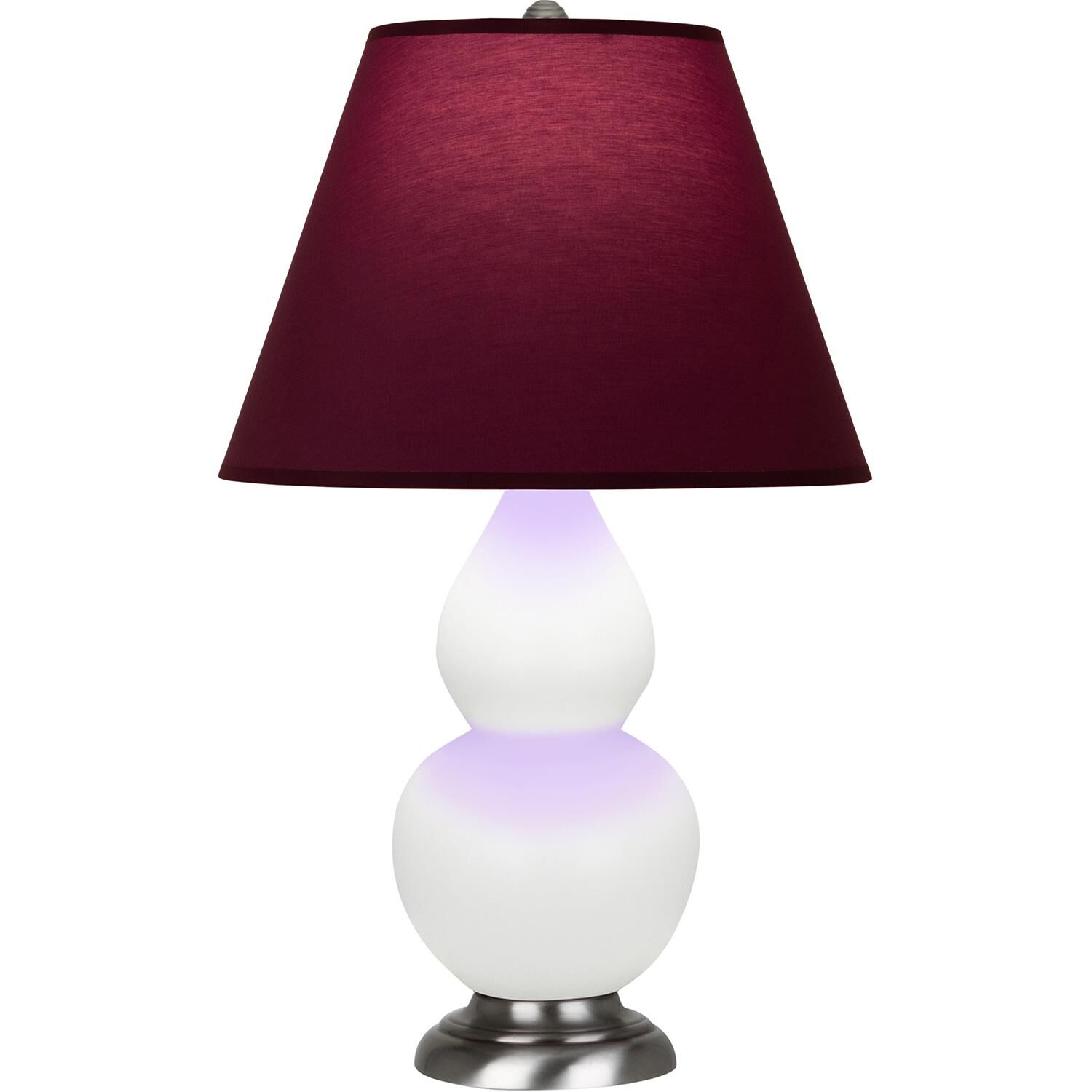 Shown in Matte Daisy finish and Plum and Lavender shade and Antique Silver accent
