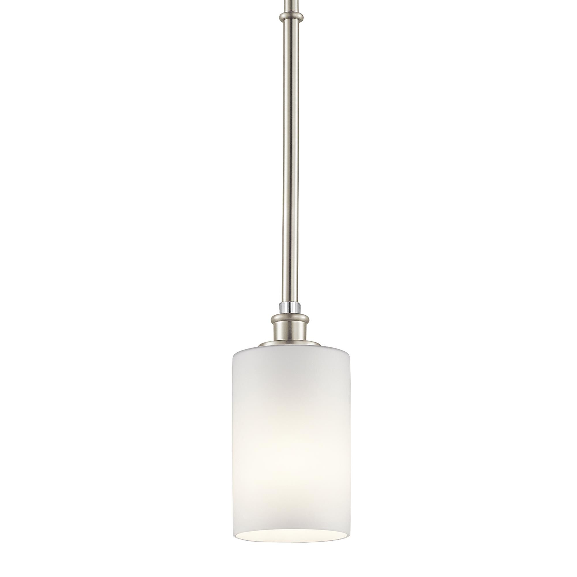 Shown in Brushed Nickel finish and Satin Etched Cased Opal glass