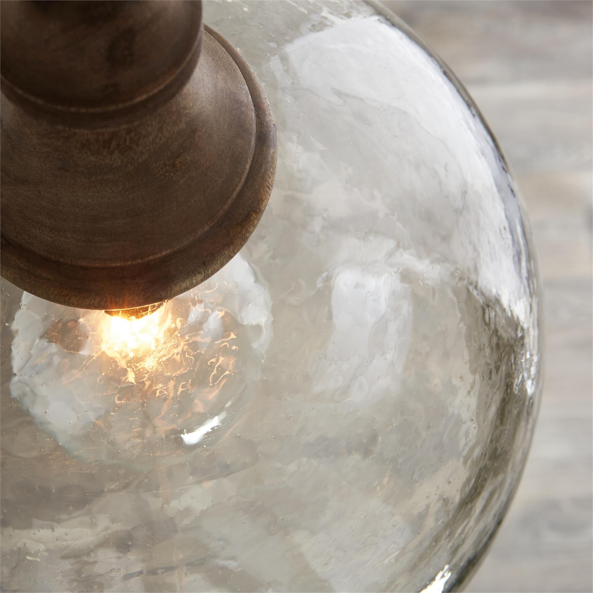 Shown in Grey Wash And Dark Pewter finish and Clear Organic Rippled glass