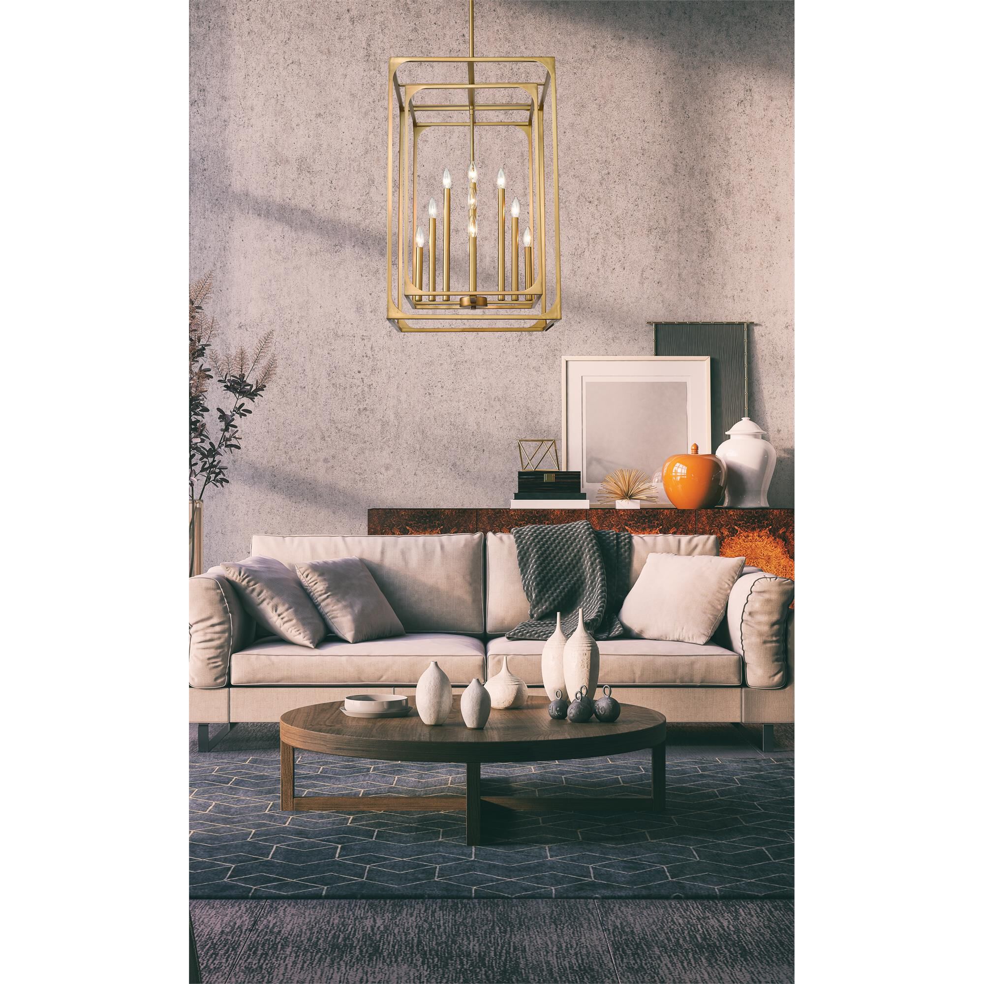 Shown in Rubbed Brass finish and Steel shade